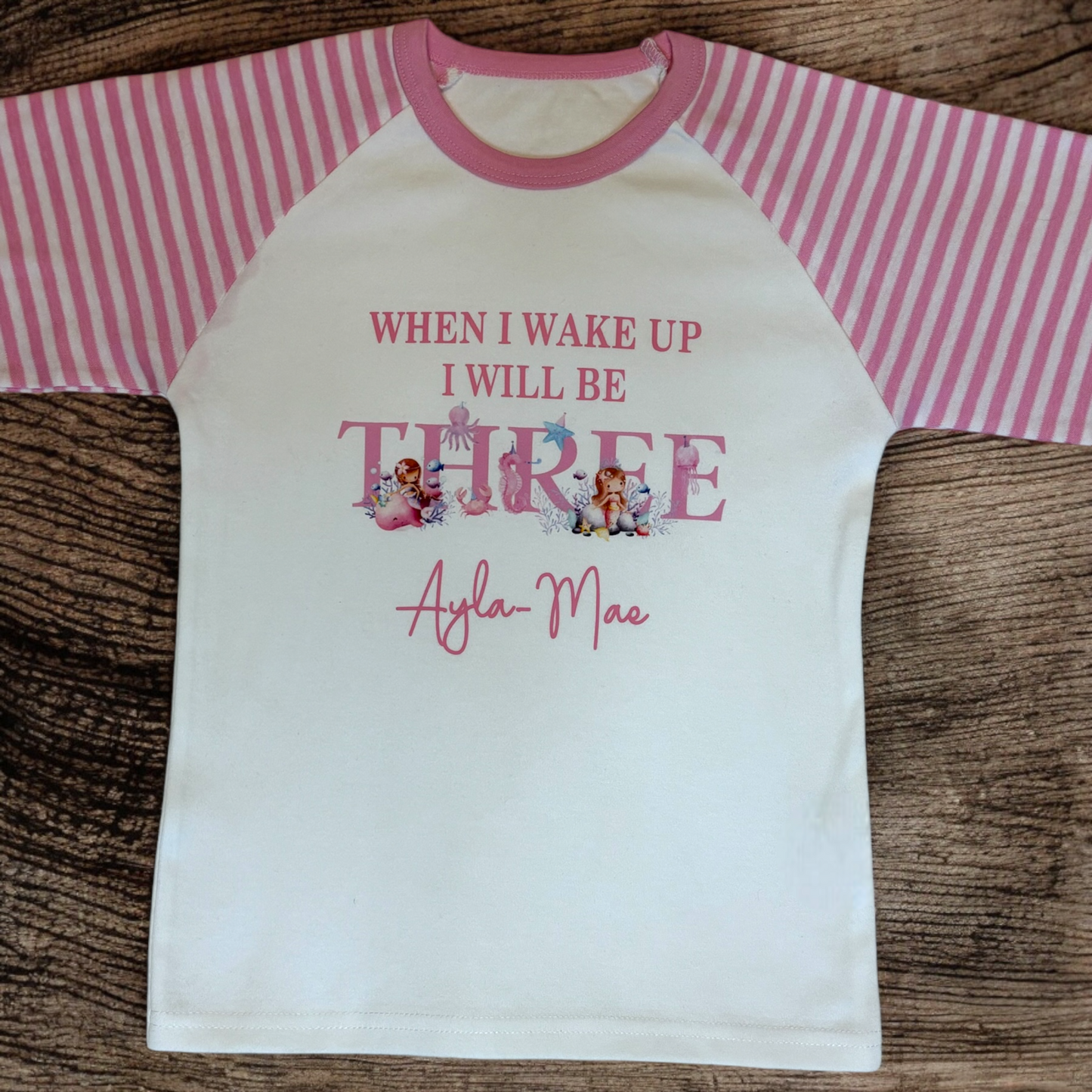 'When I Wake Up' Pink Birthday Pyjamas
