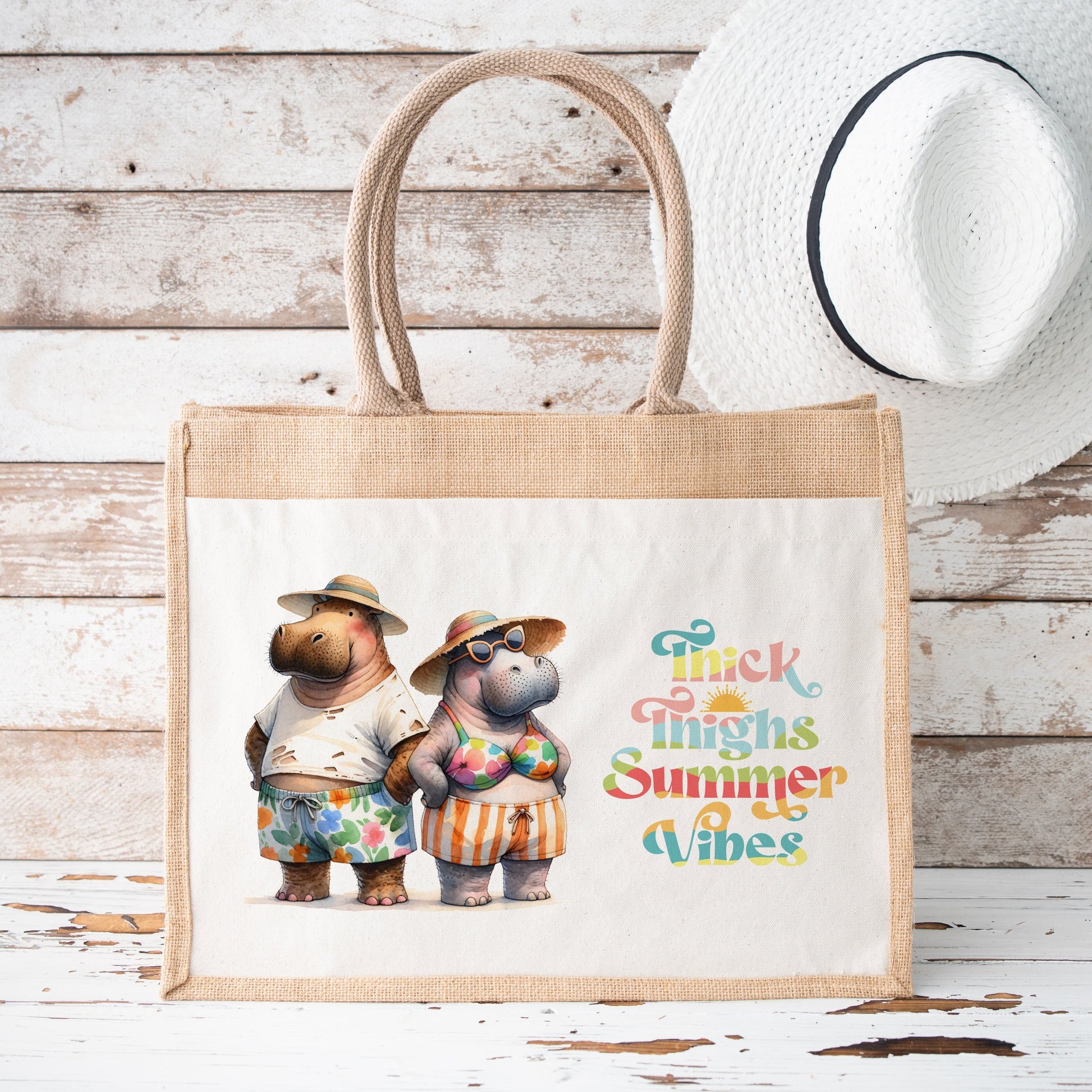 Beach Bag Funny Quote Chickens Thick Thighs