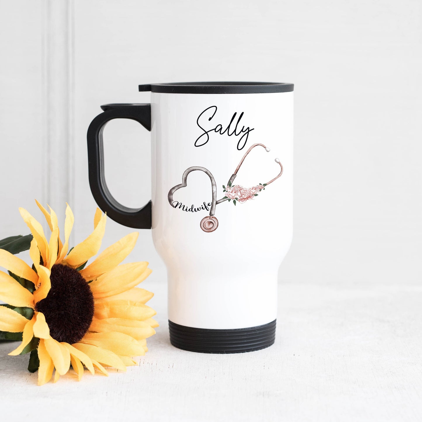 Midwife Stethoscope Travel Mug