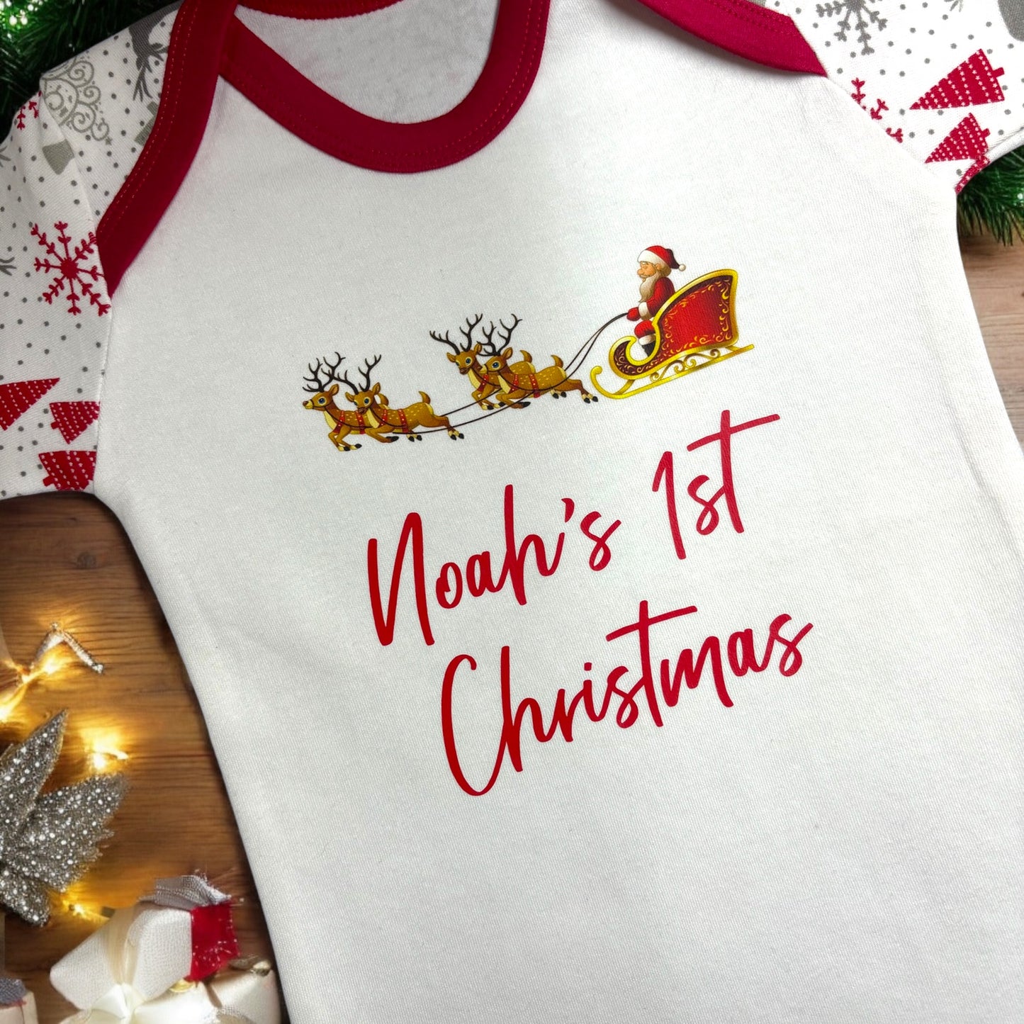 Personalised 1st Christmas Baby Romper