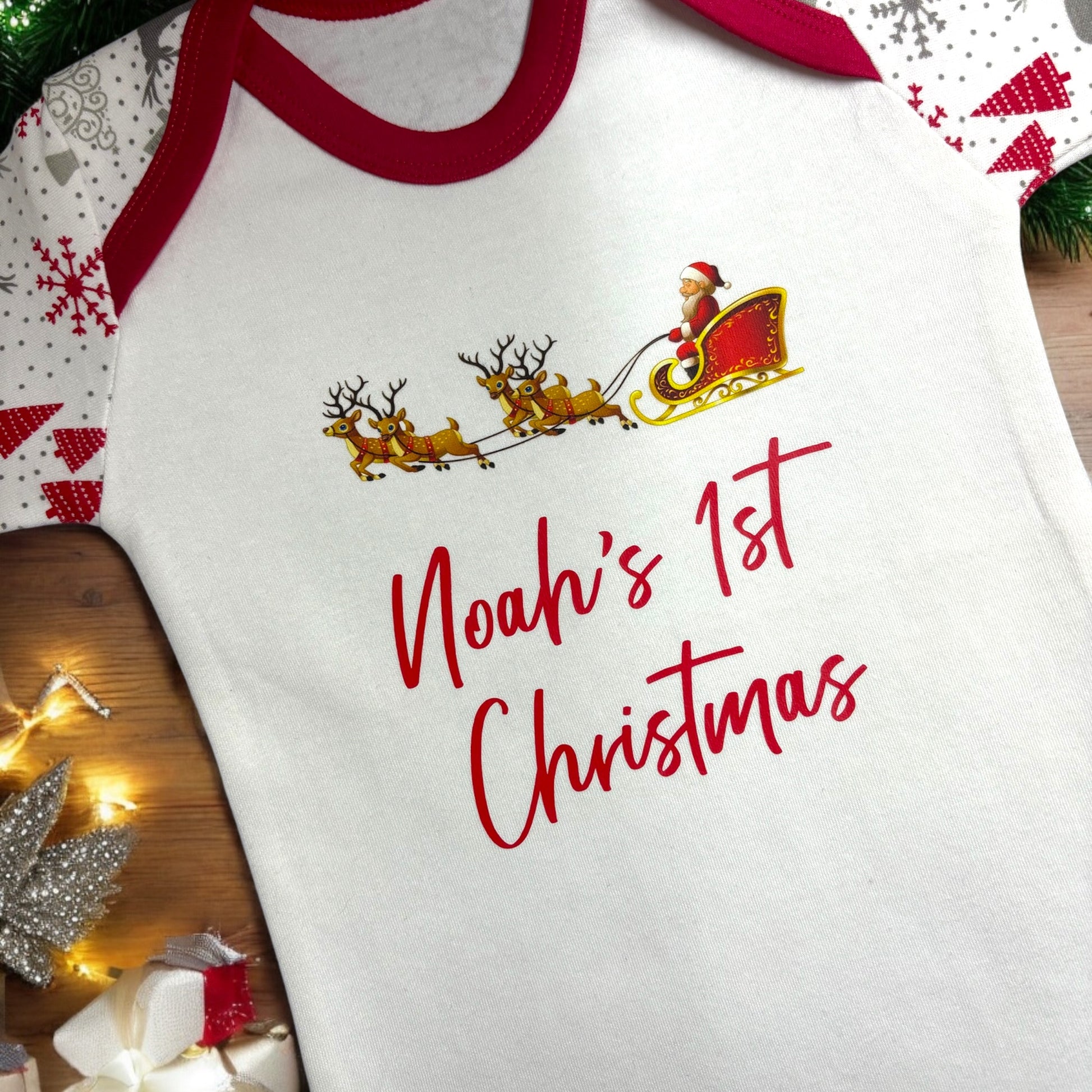 Personalised 1st Christmas Baby Romper