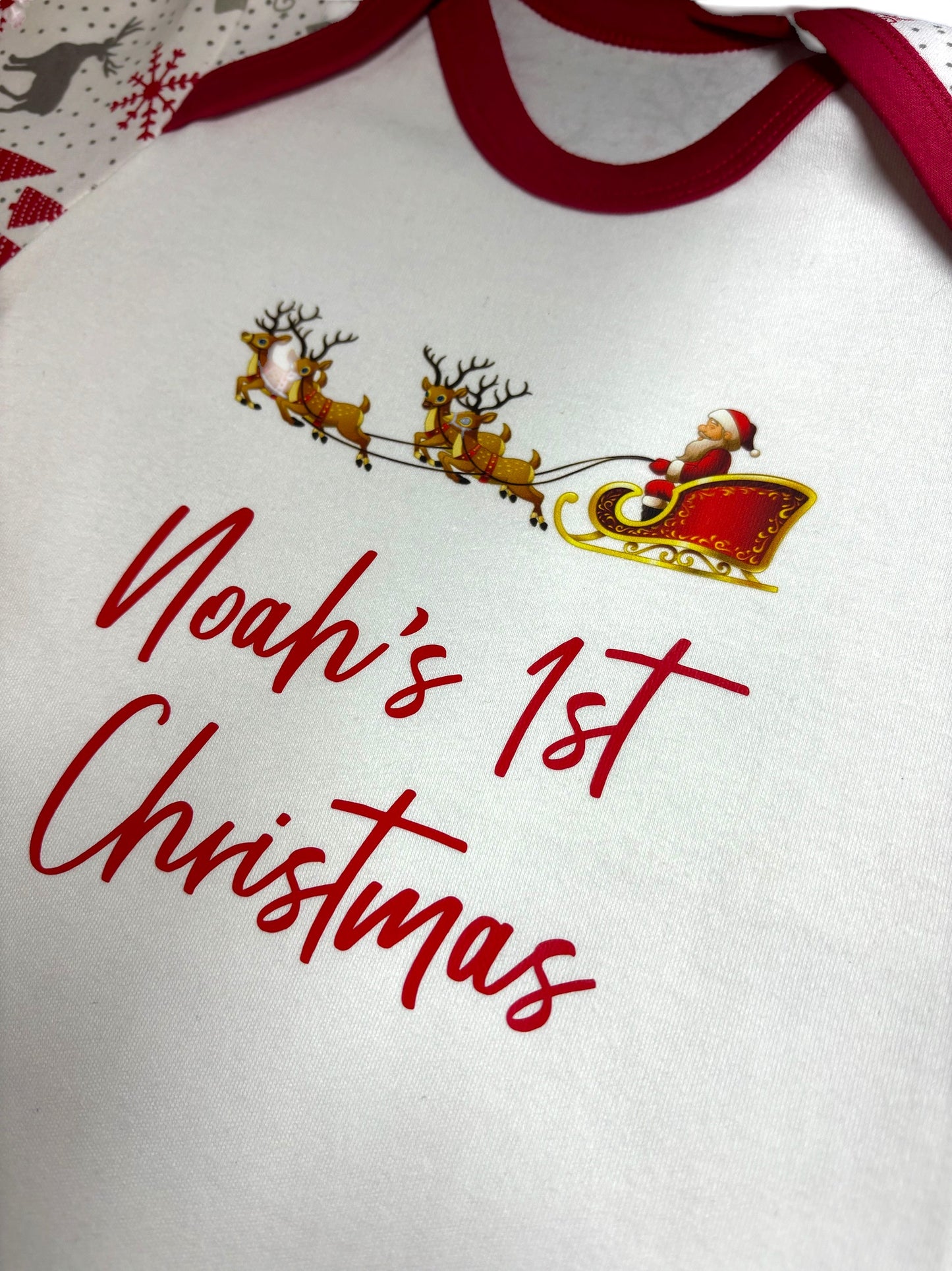 Personalised 1st Christmas Baby Romper