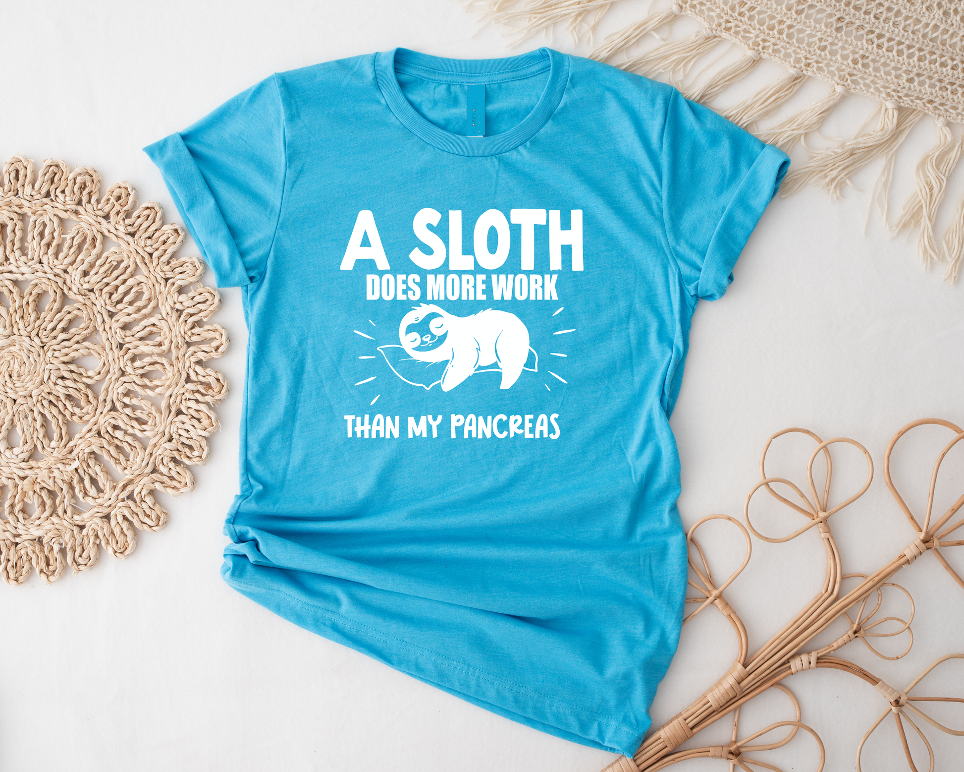 'A sloth does more work than my pancreas' T-shirt