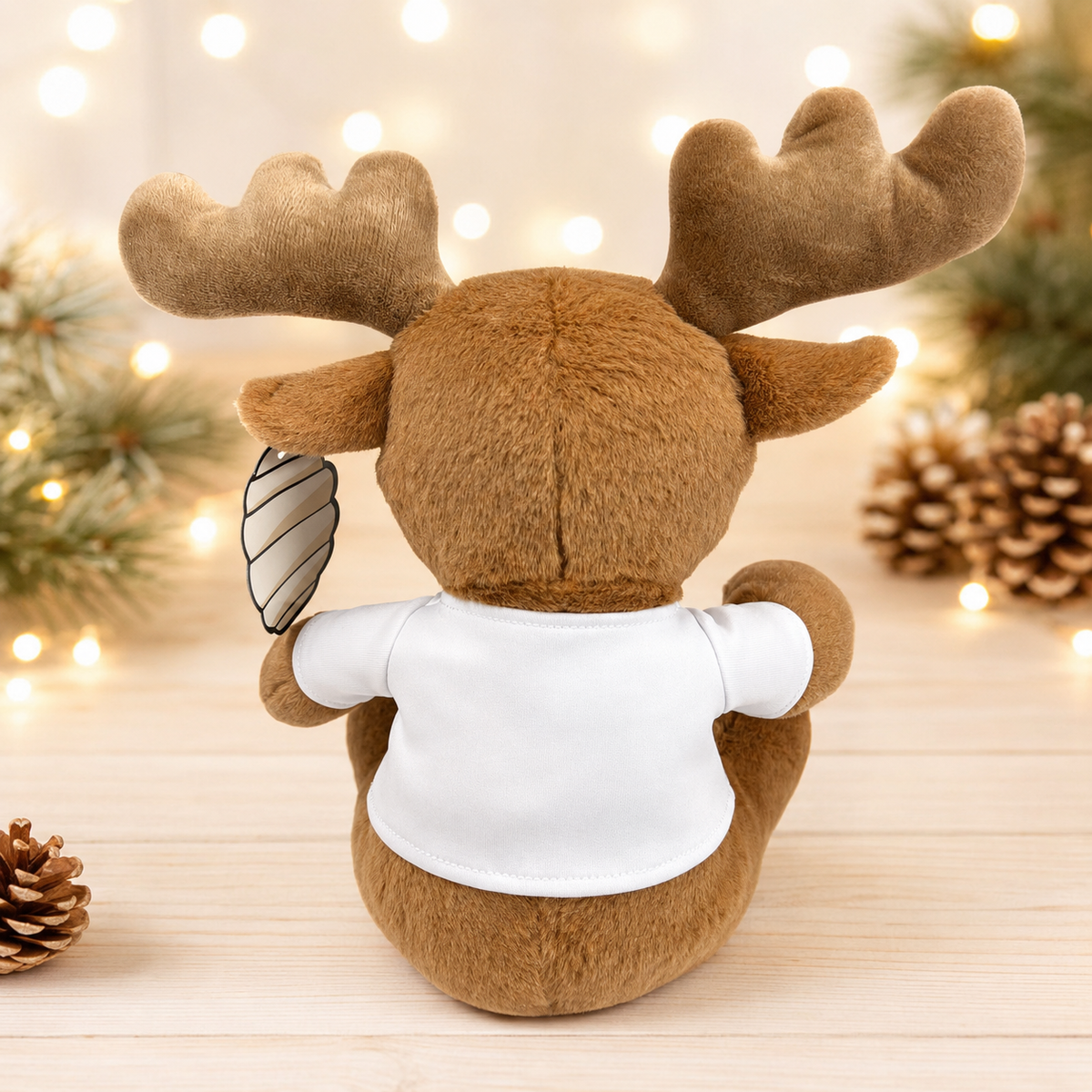 Christmas reindeer soft toy rear view