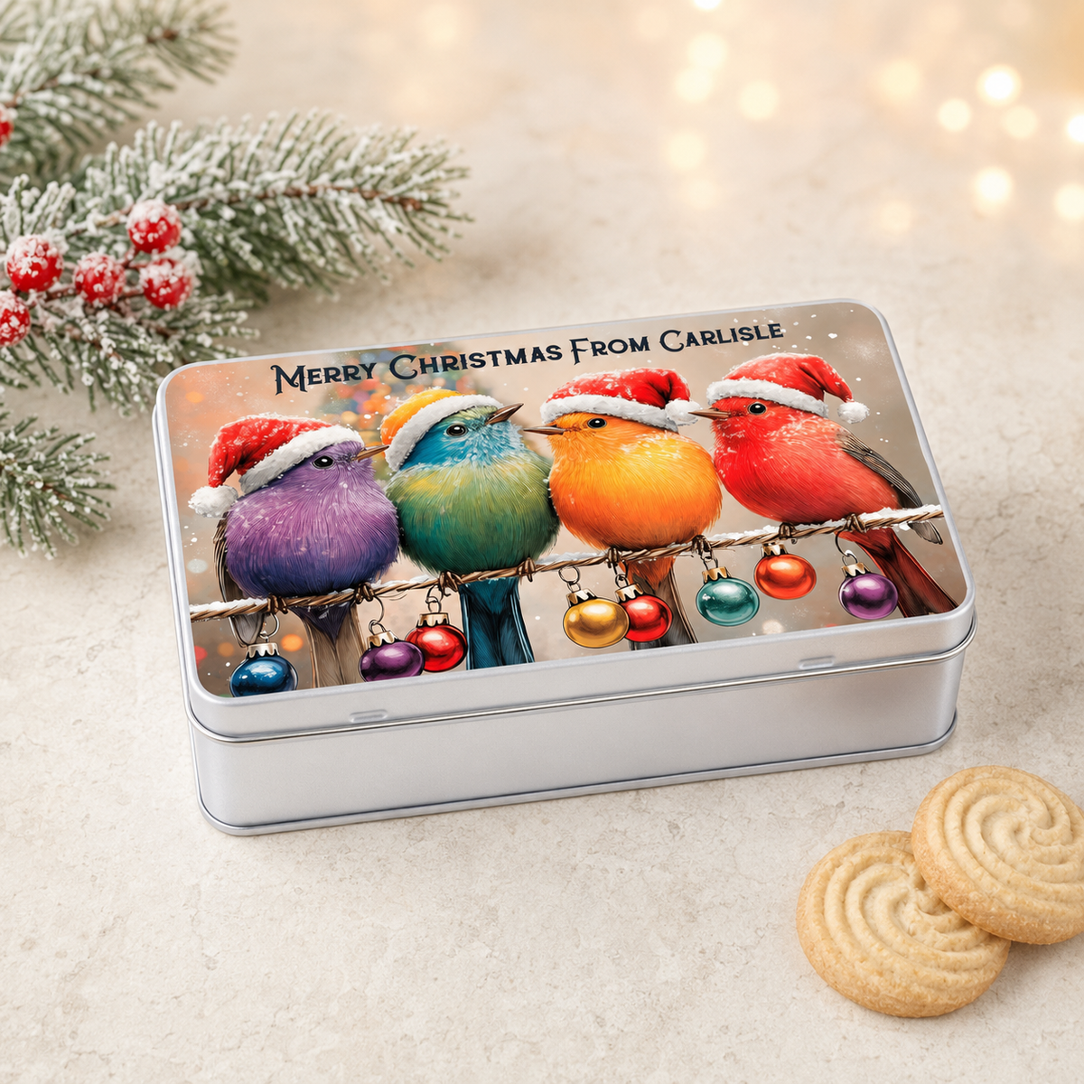 Personalised Christmas Treat Tin – Town, City or Family