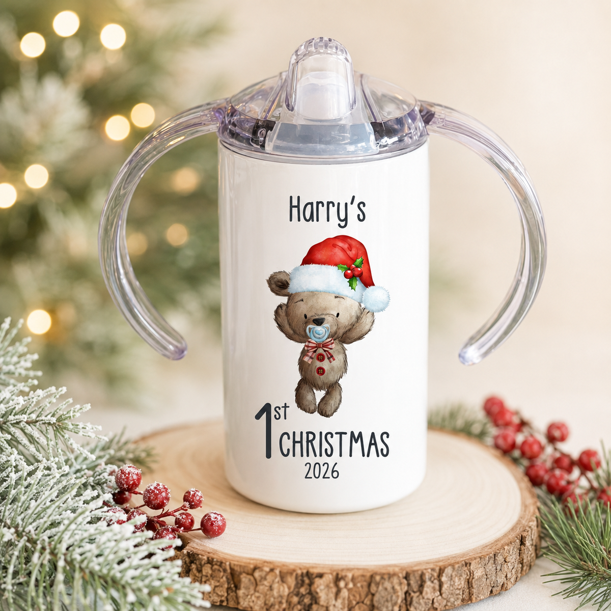 Personalised Baby’s First Christmas Sippy Cup