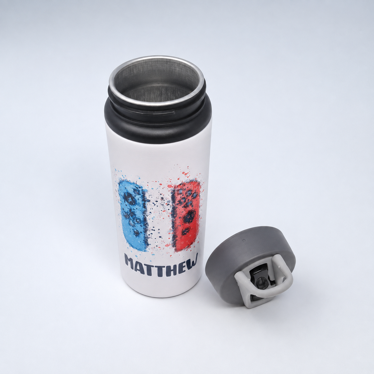 Personalised Gaming Controller Flip-Straw Water Bottle – 650 ml
