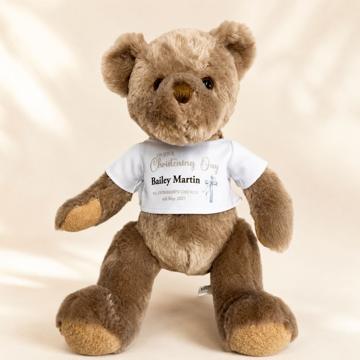 Godson Christening cushion styled
