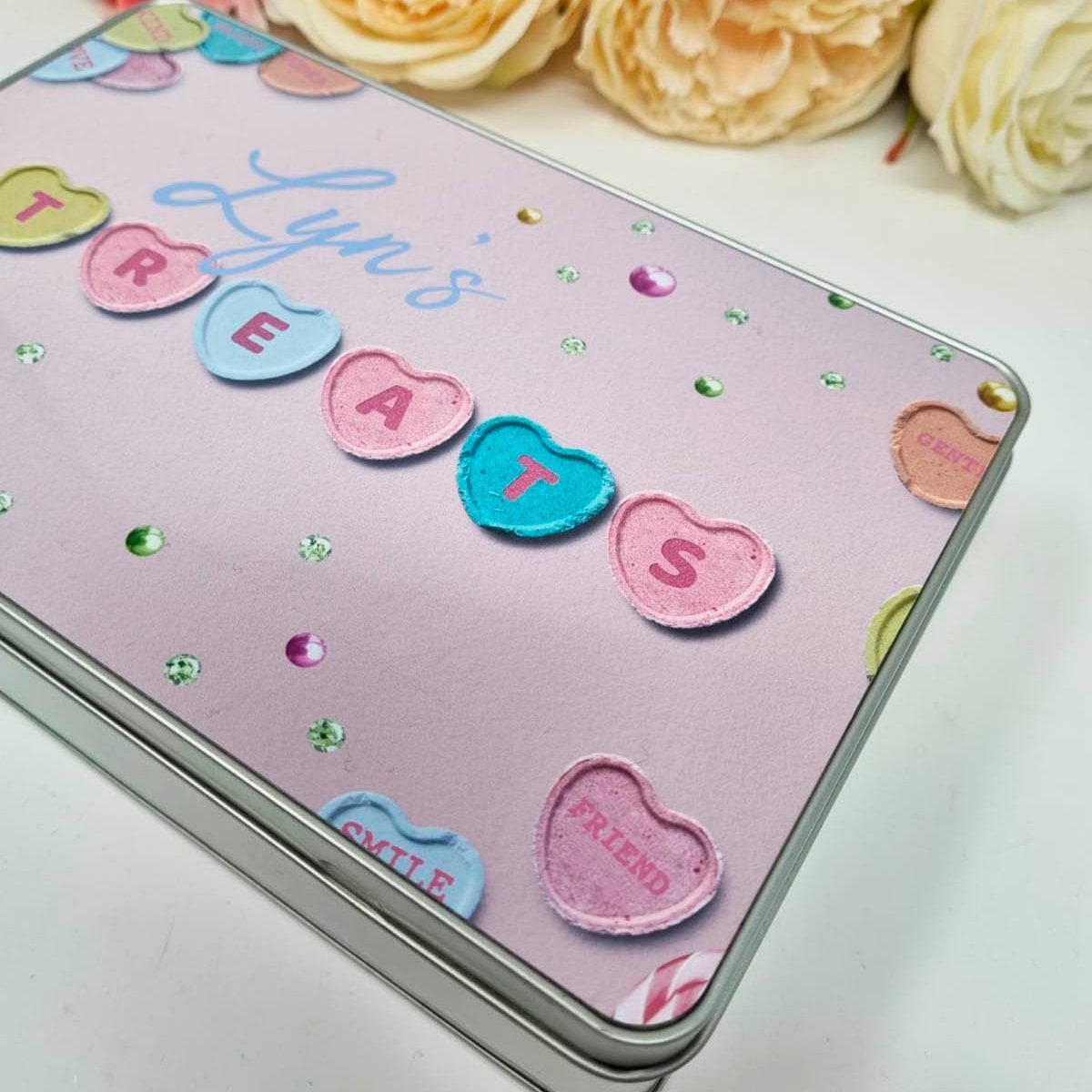 Lovehearts Treat Tin Sweetie Goodies Tin