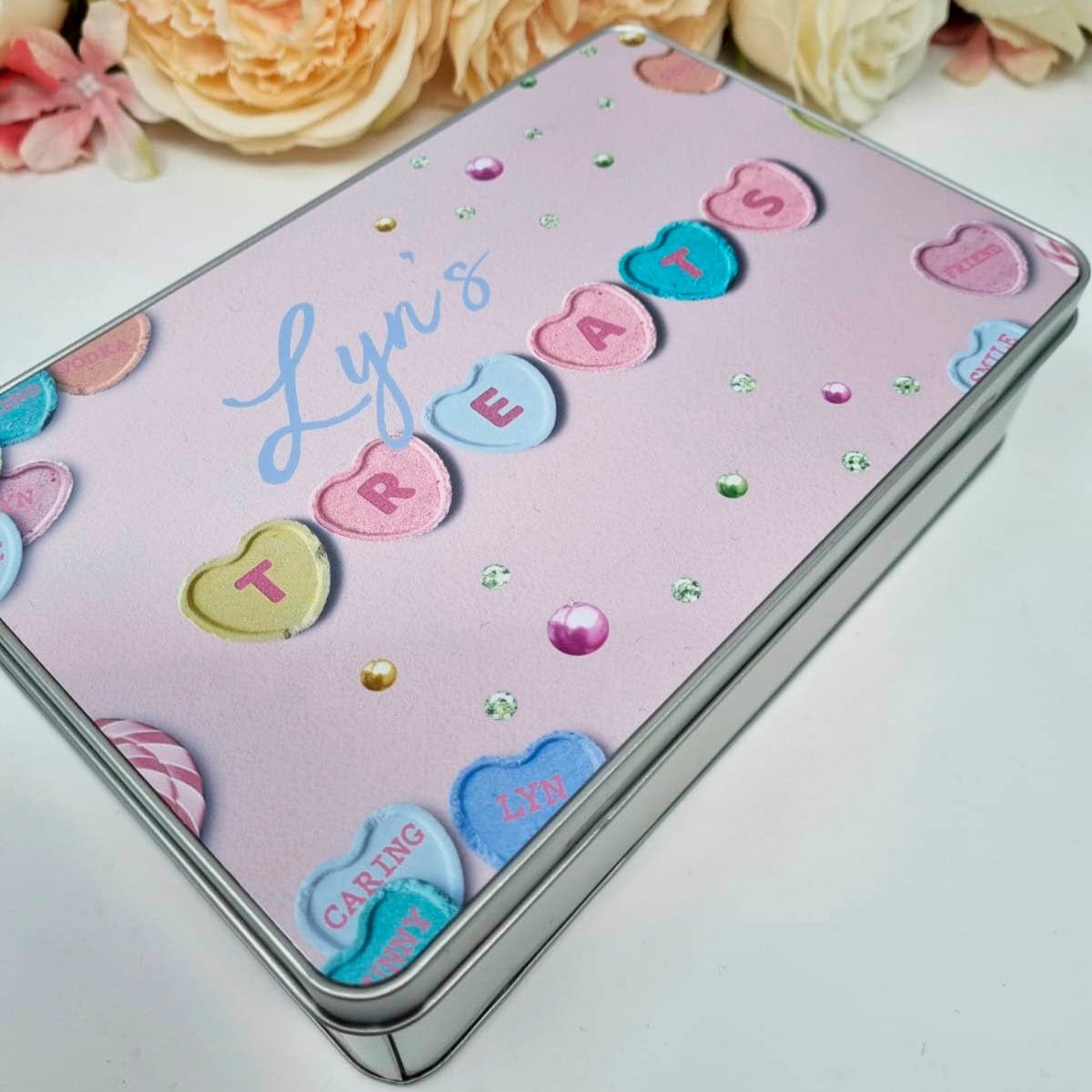 Lovehearts Treat Tin Sweetie Goodies Tin