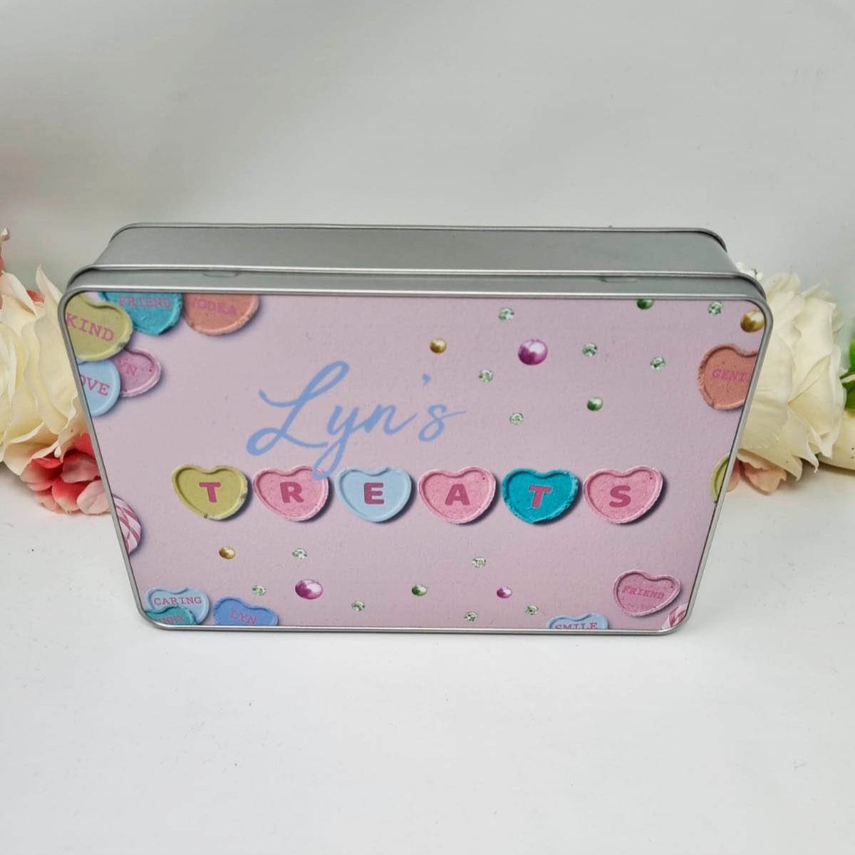 Lovehearts Treat Tin Sweetie Goodies Tin