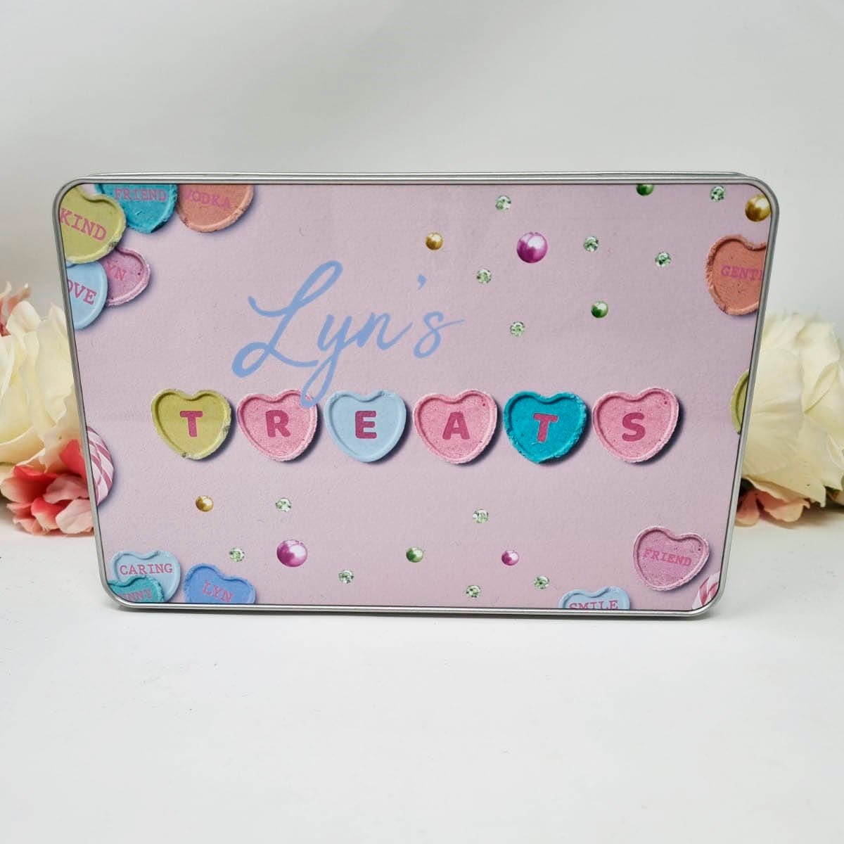 Lovehearts Treat Tin Sweetie Goodies Tin