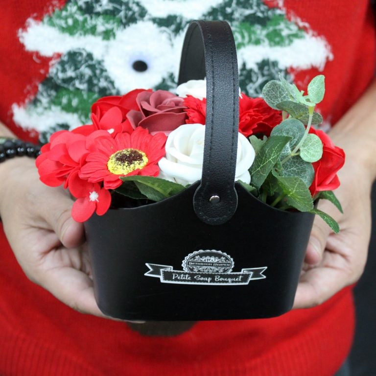 Soap Flower Red Basket