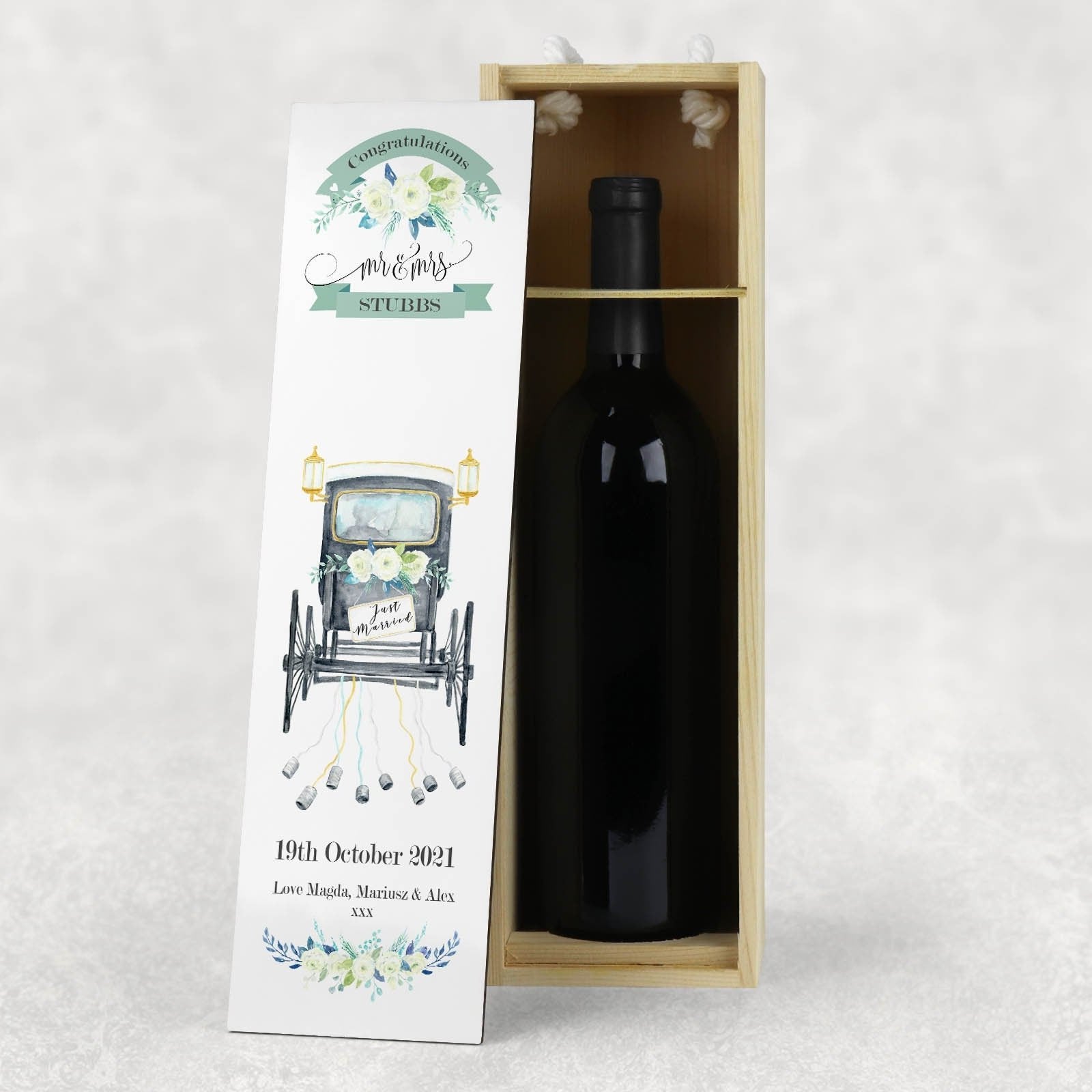 Personalised Wedding Carriage Wine Box