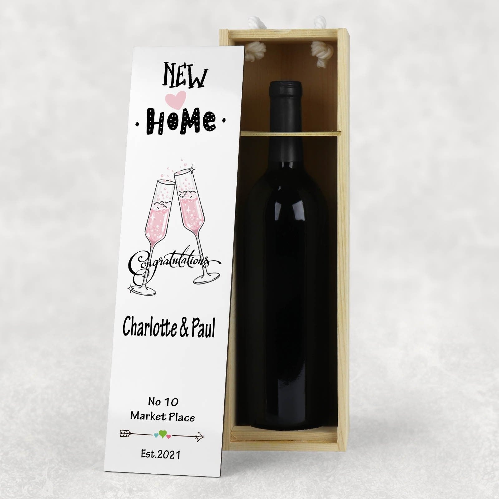 Housewarming Gift Wooden Wine Box