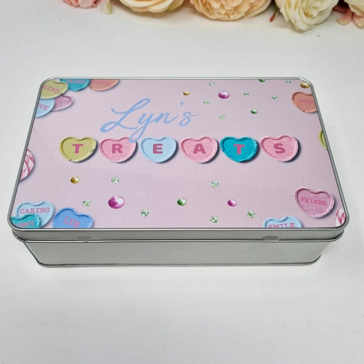 Lovehearts Treat Tin Sweetie Goodies Tin