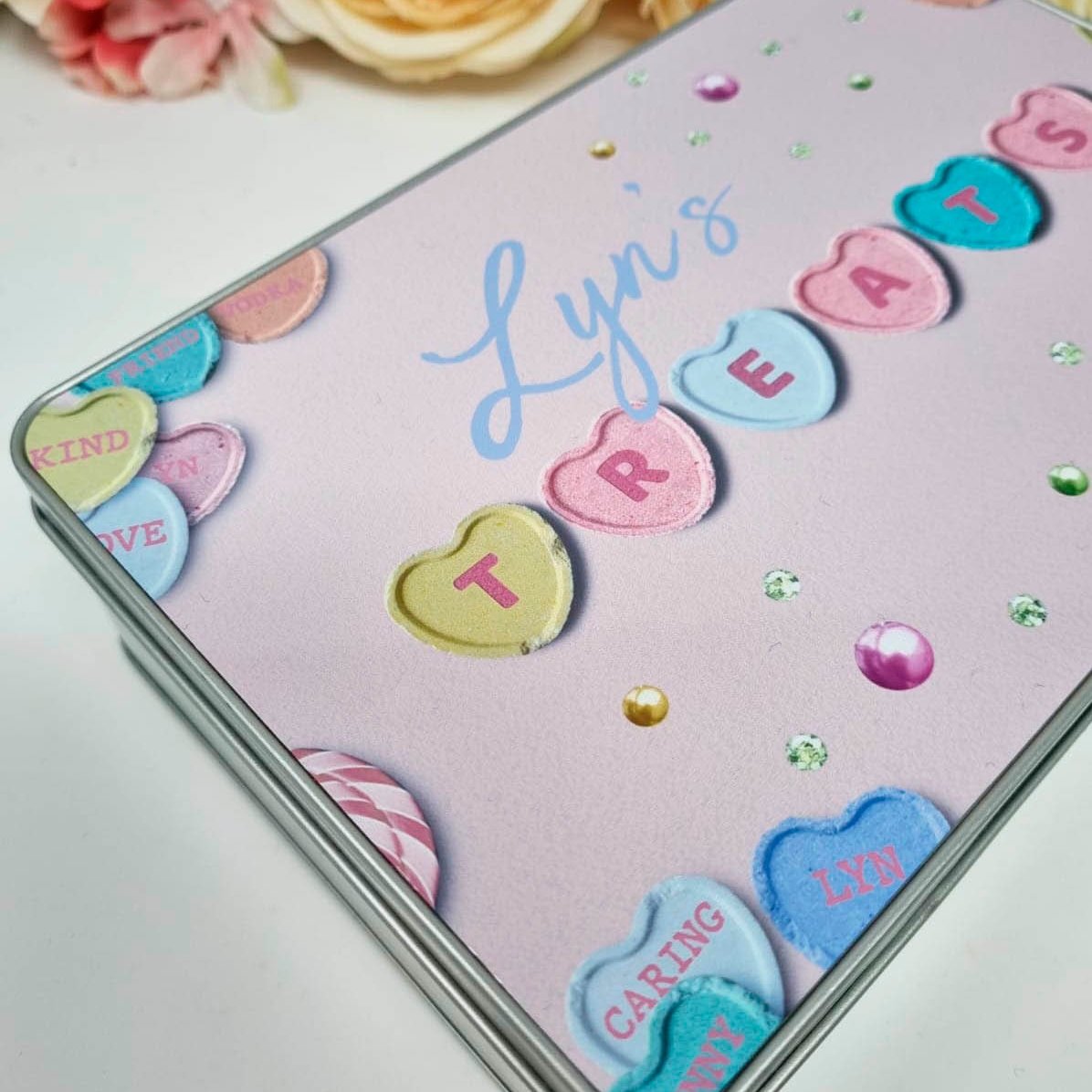 Lovehearts Treat Tin Sweetie Goodies Tin