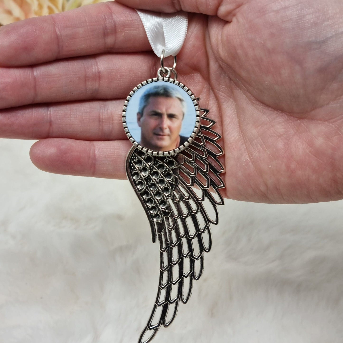 Hanging Angel Wings Decoration, Memorial Keyring, Memorial Christmas Decoration, In Loving Memory
