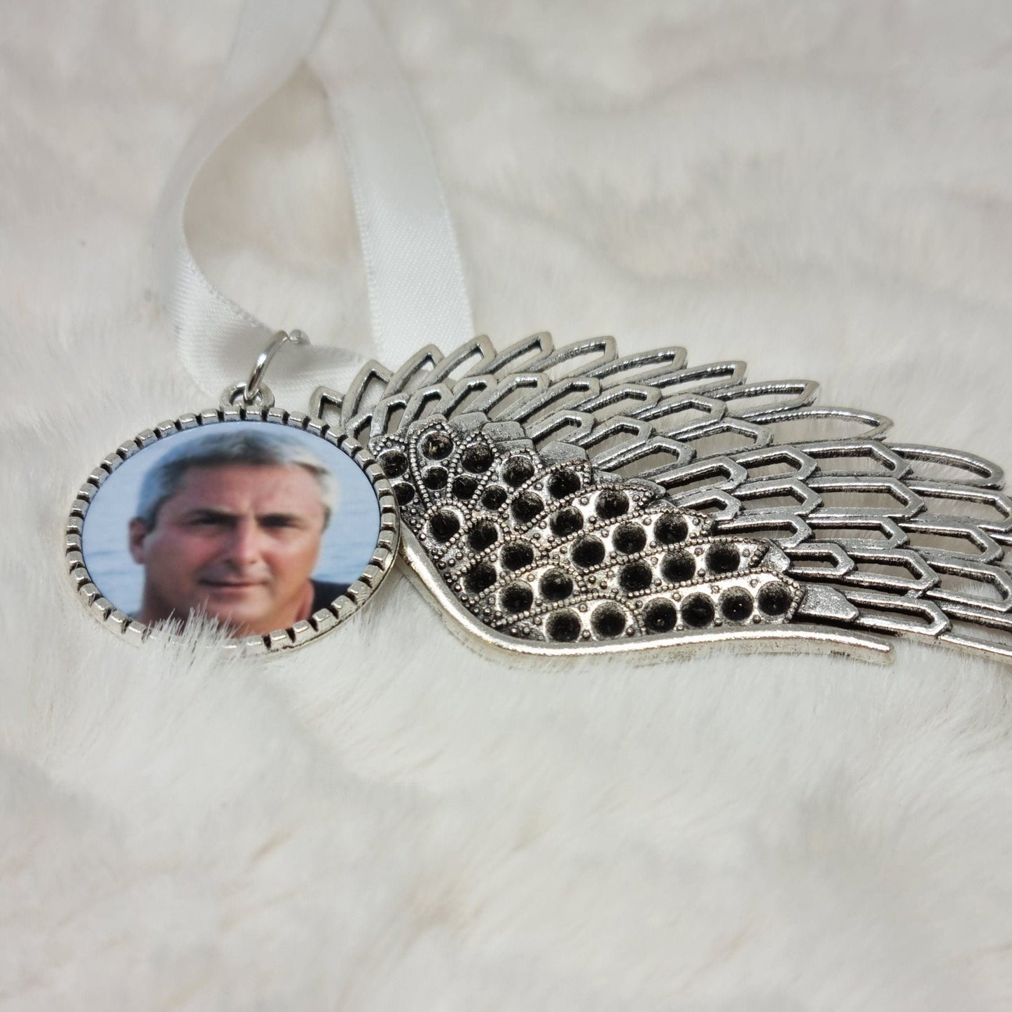 Hanging Angel Wings Decoration, Memorial Keyring, Memorial Christmas Decoration, In Loving Memory