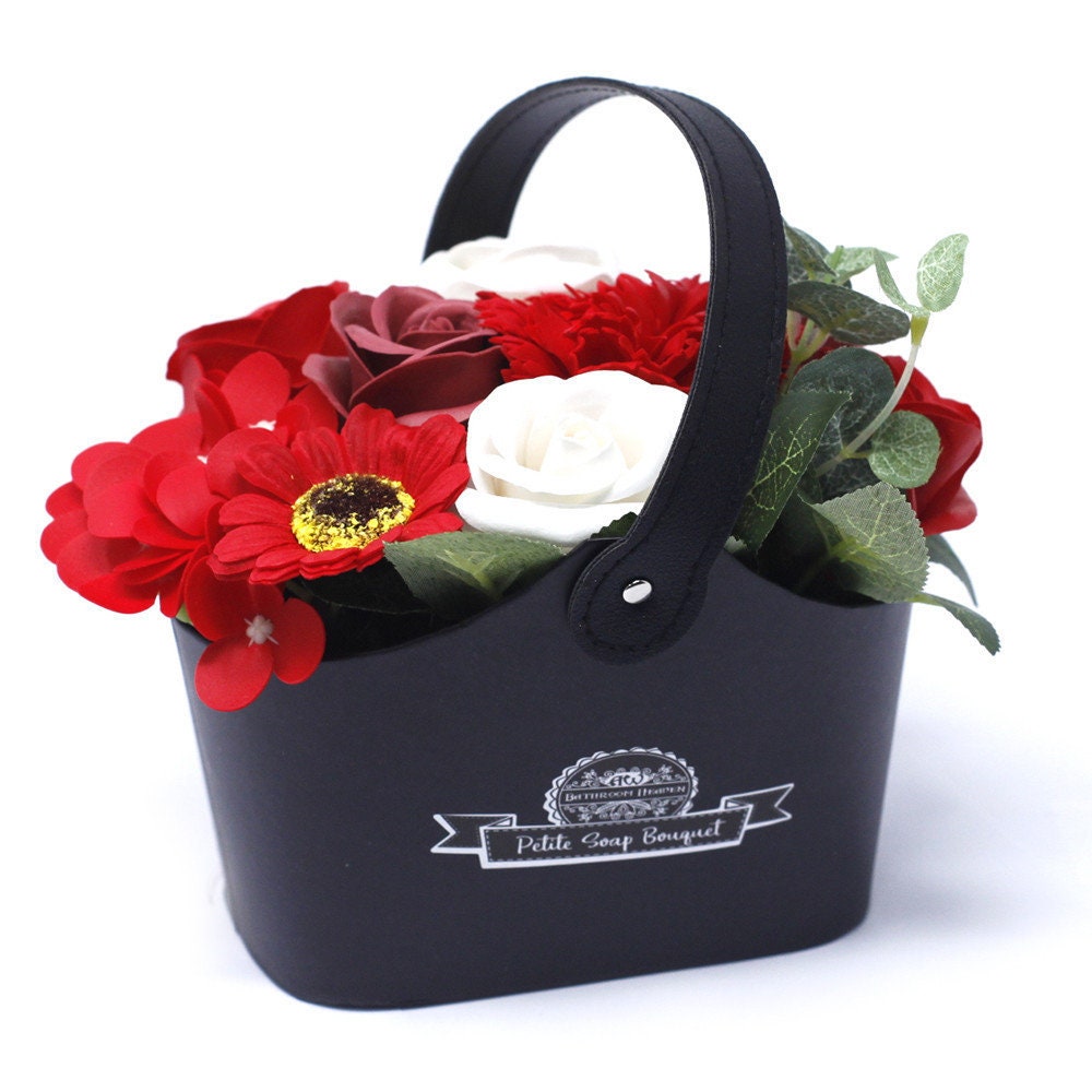 Soap Flower Red Basket