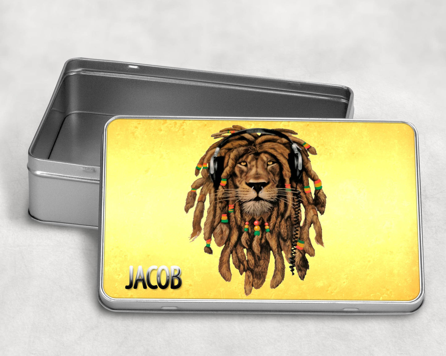 Reggae Rasta Tin, Jamaican Gift, Rasta Gift, Smokers Tin, Tobacco Leaf Tin