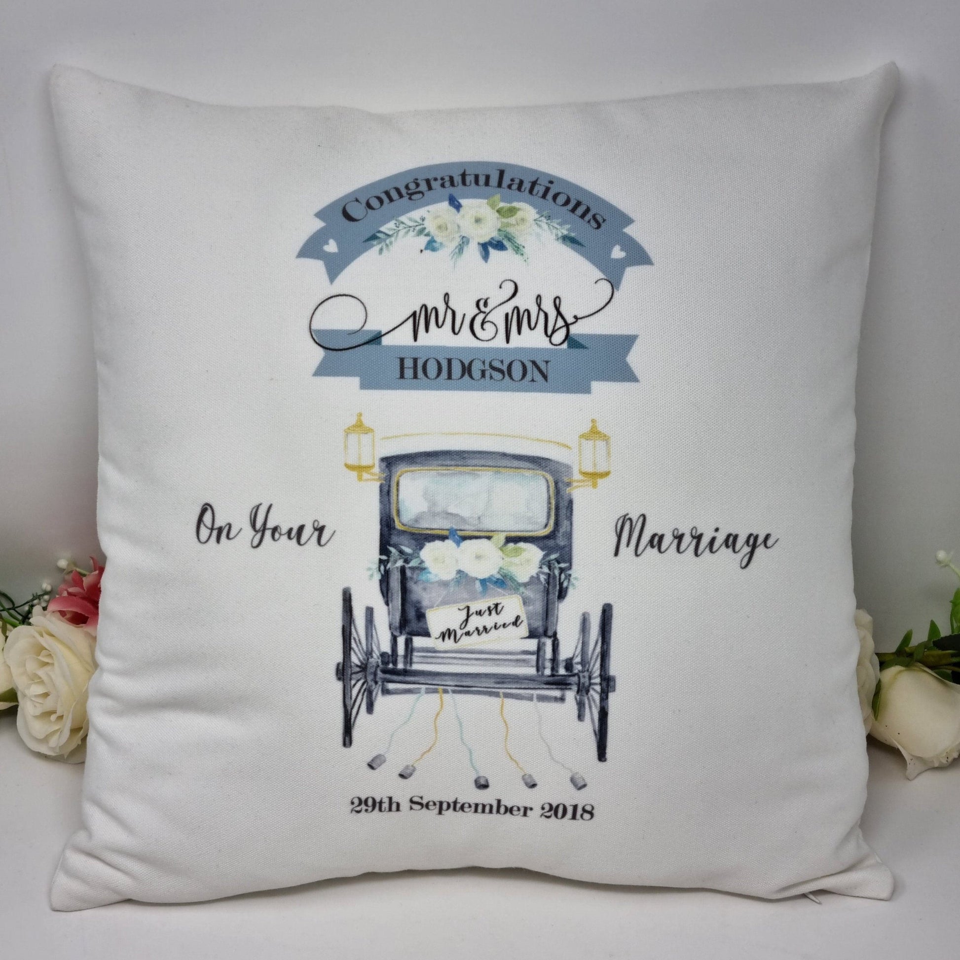 Personalised Wedding Carriage Cushion