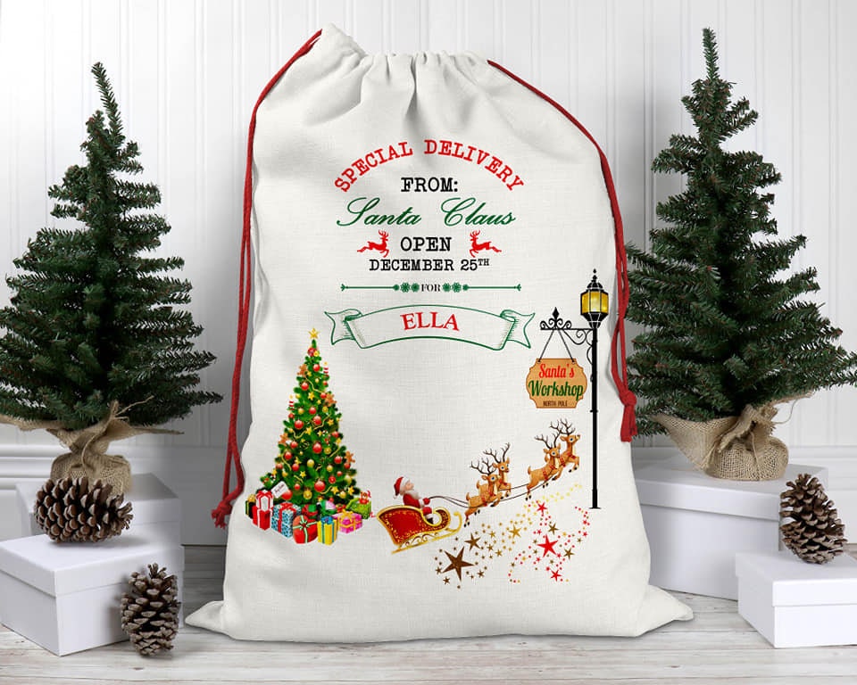 Large Luxury Personalised Deluxe Christmas Sack, Santa Sack