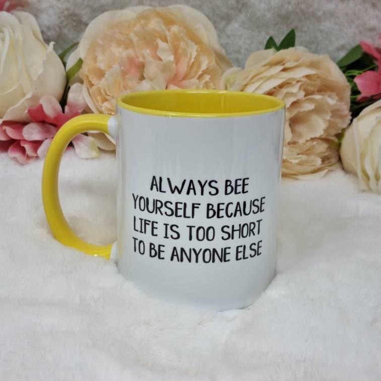 Personalised Bumblebee Mug, Bee Yourself Mug, Inspirational Quote Gift, Bee Gift, Bumblebee