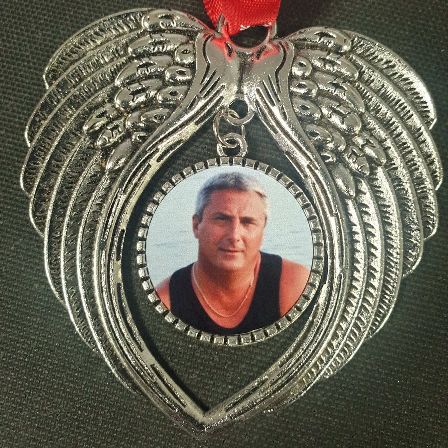 Memorial Angel Wings Hanging Decoration, Loving Memory Decoration, Photo Memorial, Christmas Memorial, Christmas Bauble, Memory Bauble,