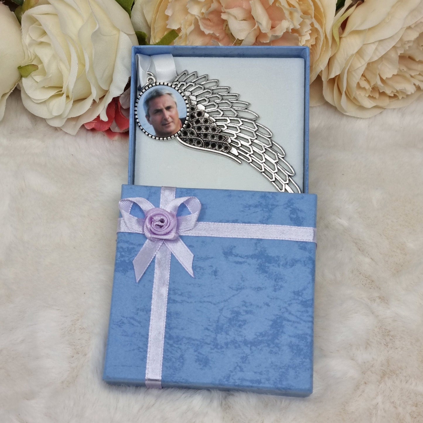 Hanging Angel Wings Decoration, Memorial Keyring, Memorial Christmas Decoration, In Loving Memory