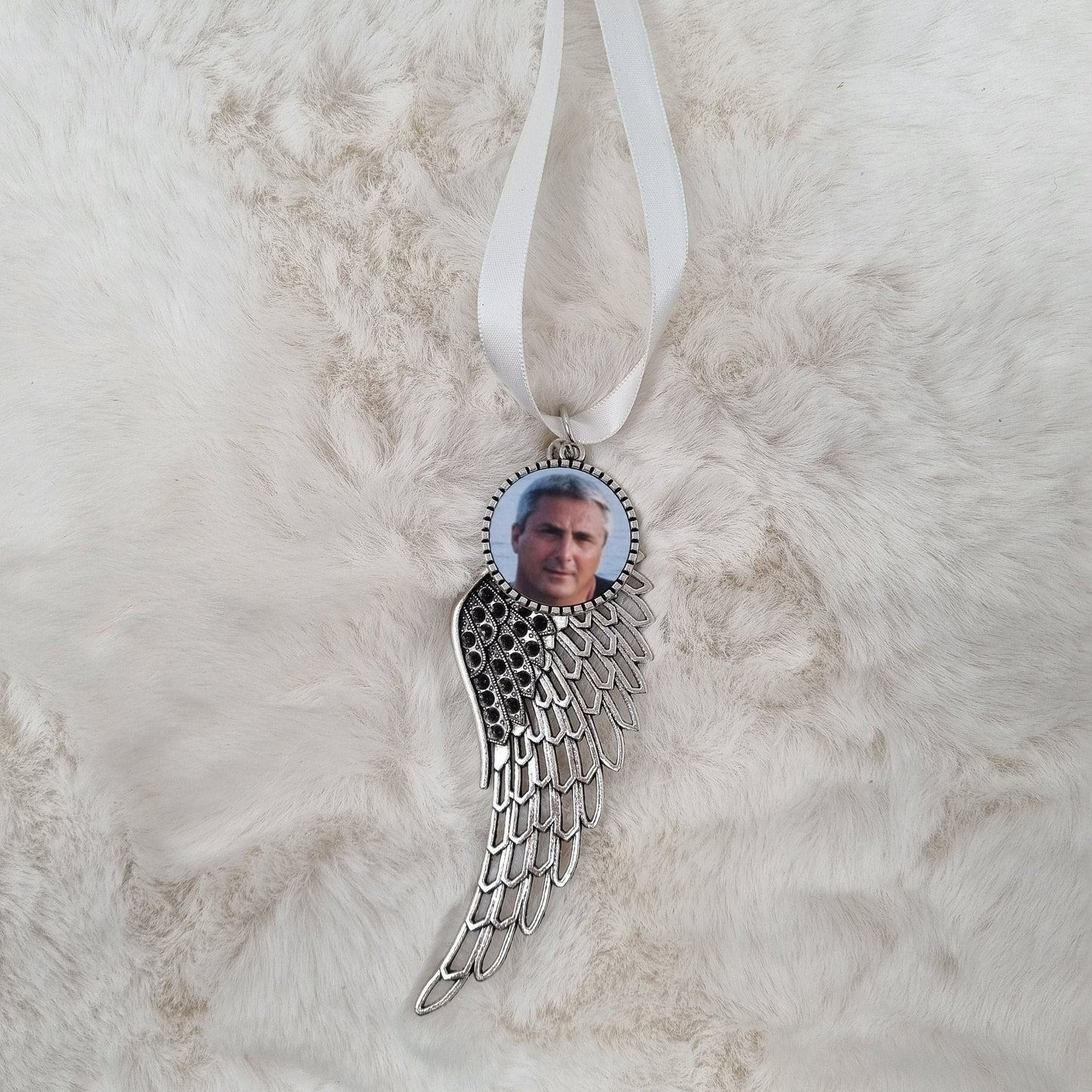 Hanging Angel Wings Decoration, Memorial Keyring, Memorial Christmas Decoration, In Loving Memory