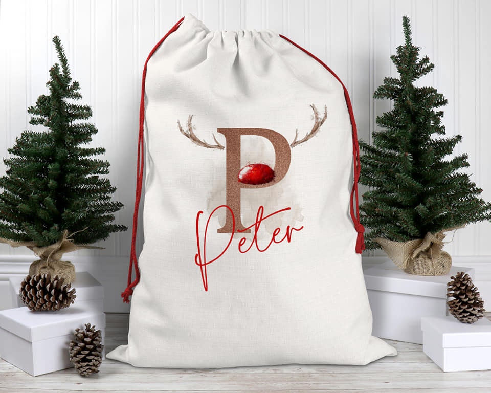 Personalised Alphabet Luxury Christmas Sack