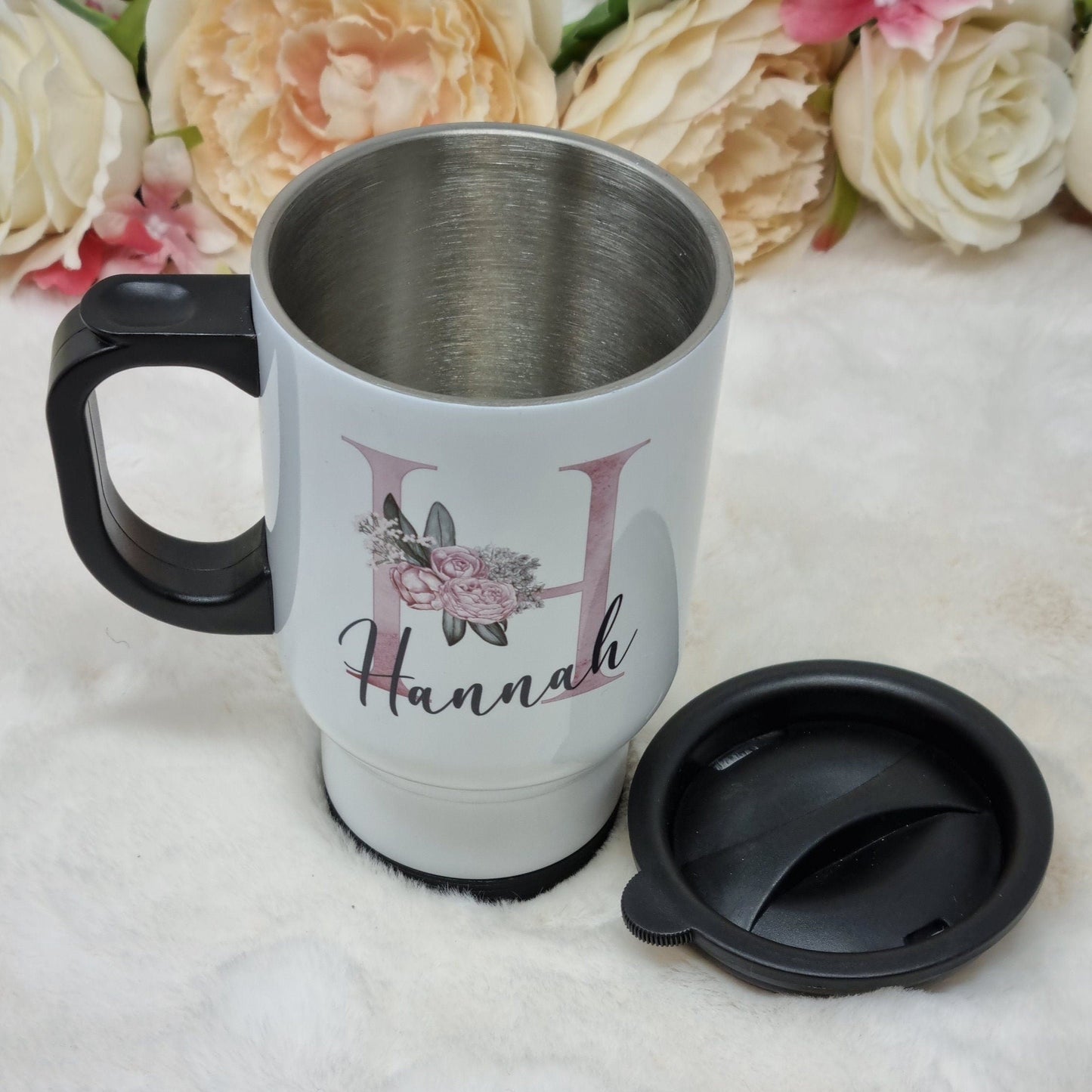 Personalised Travel Mug, Name & Initial Travel Mug, Gift For Her
