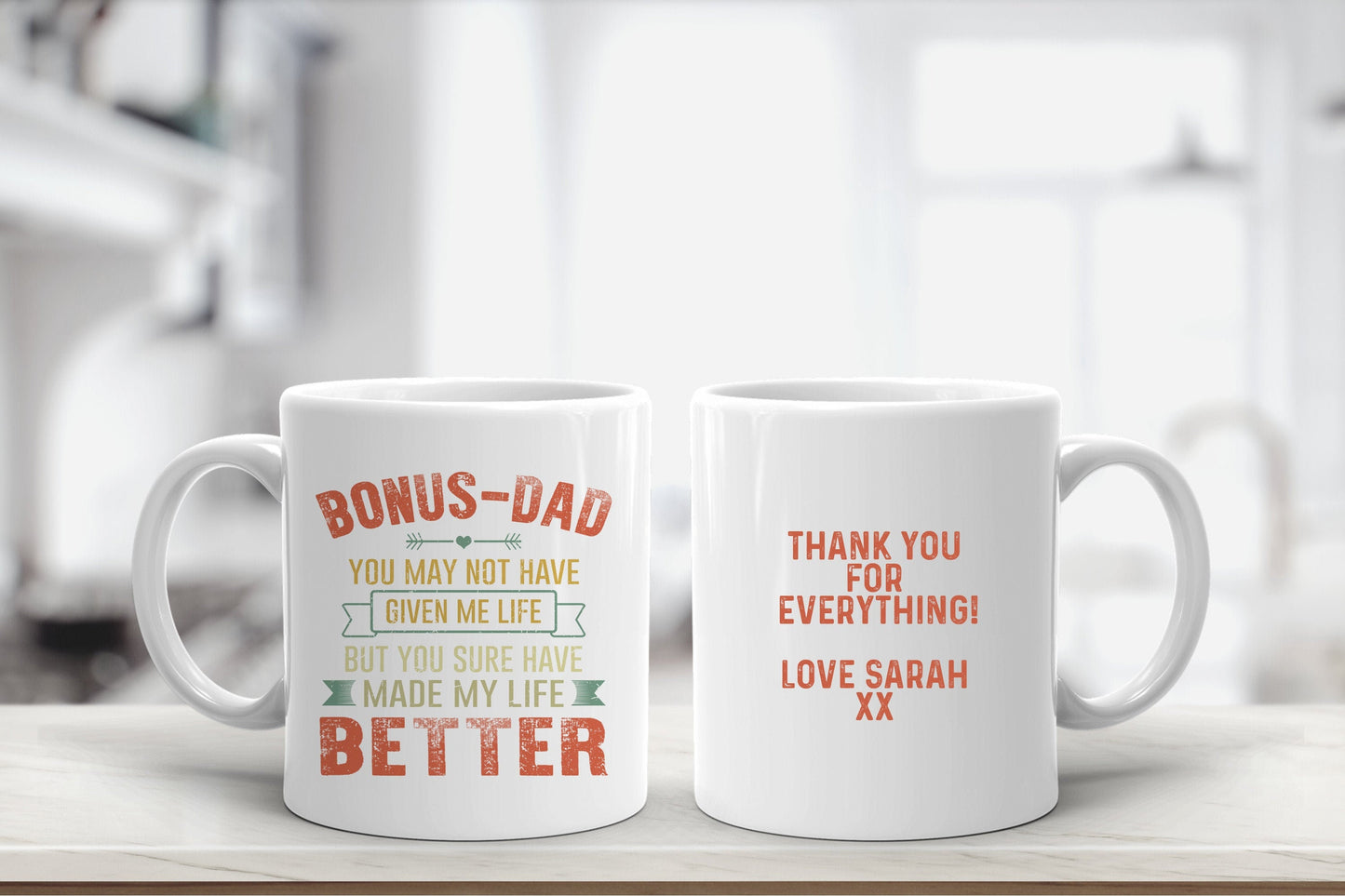 Personalised Bonus Dad Mug, Step Dad Mug, Father's Day Gift, Birthday Gift, Gift For Bonus/Step Dad