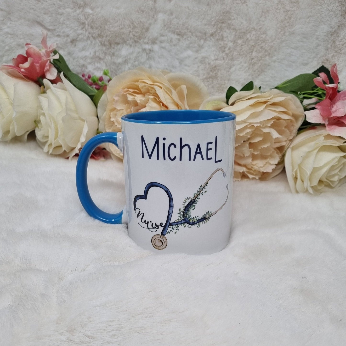 Personalised Male Nurse Mug, Male Nurse, Male Nurse Gift, Blue Nurse Mug