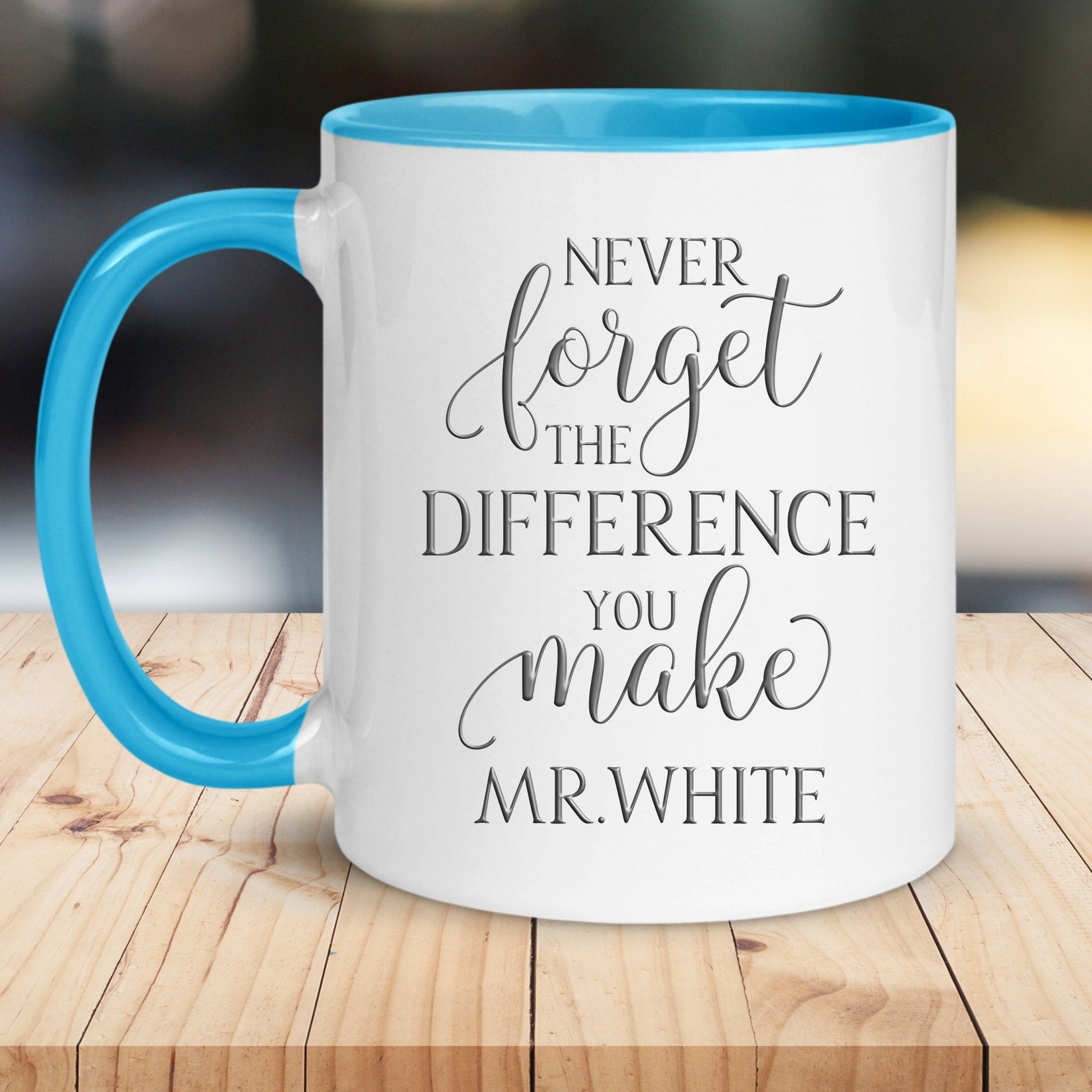 Personalised Thank You Teacher Mug Pink/Blue