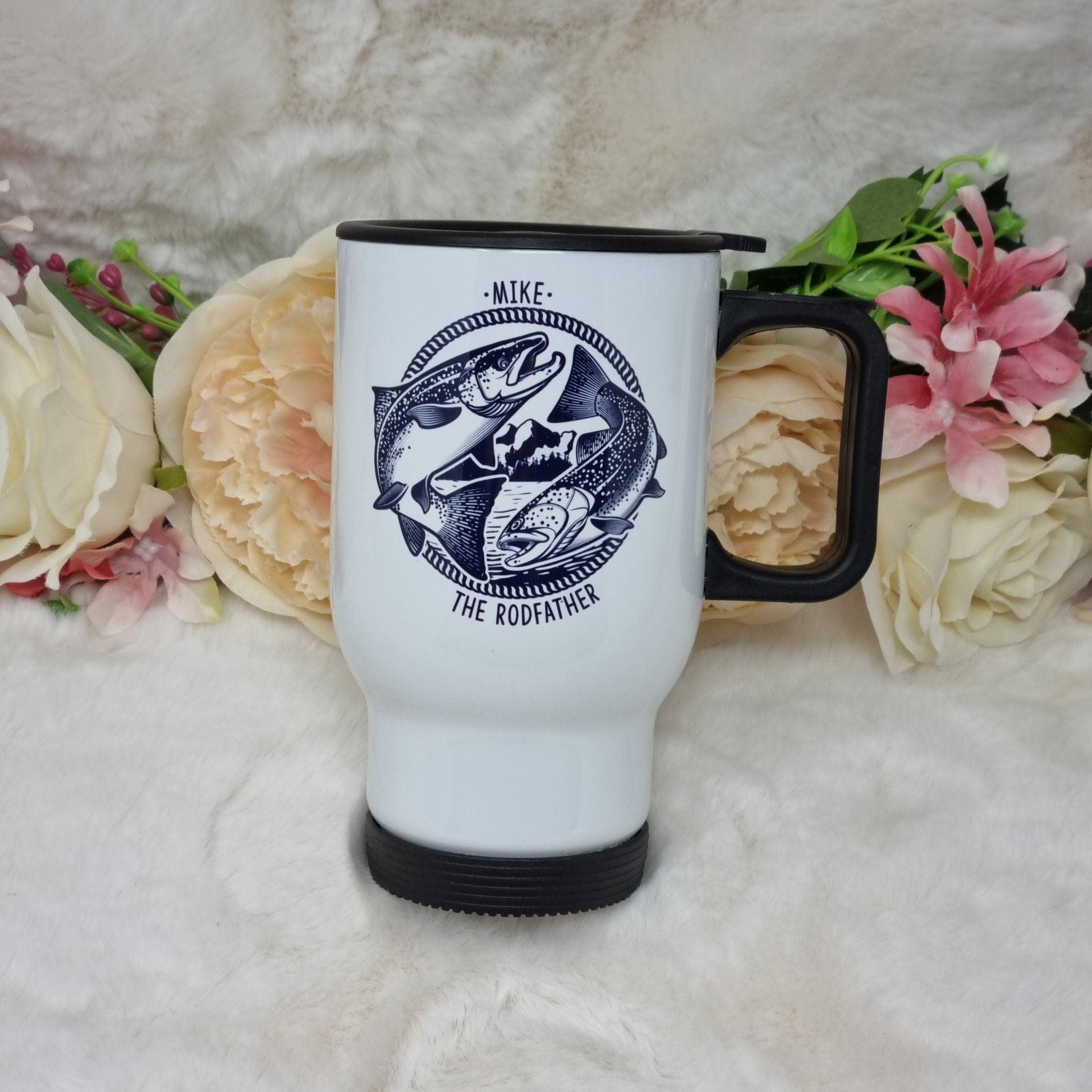 Personalised Rodfather Fishing Travel Mug