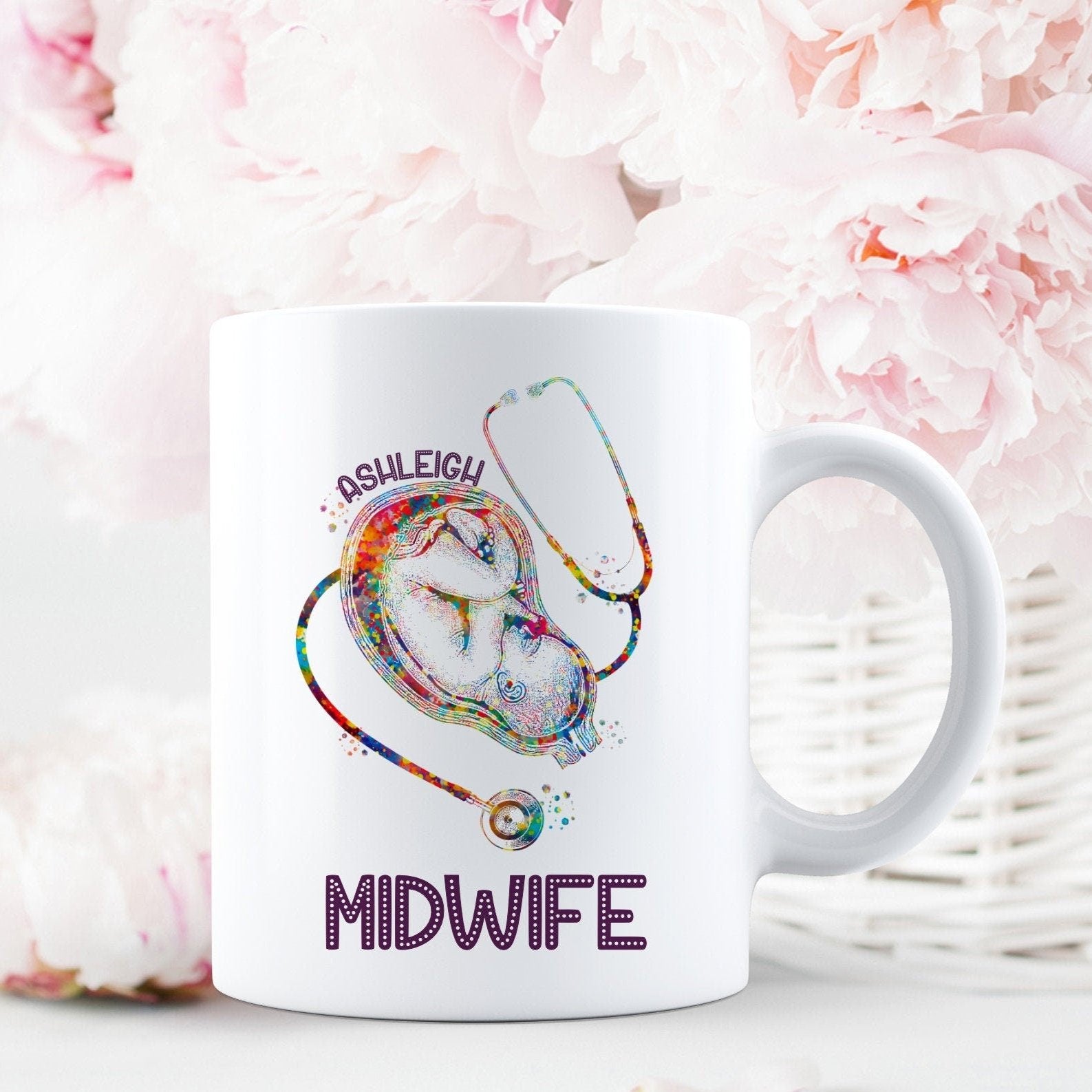 Personalised Foetus Midwife Mug