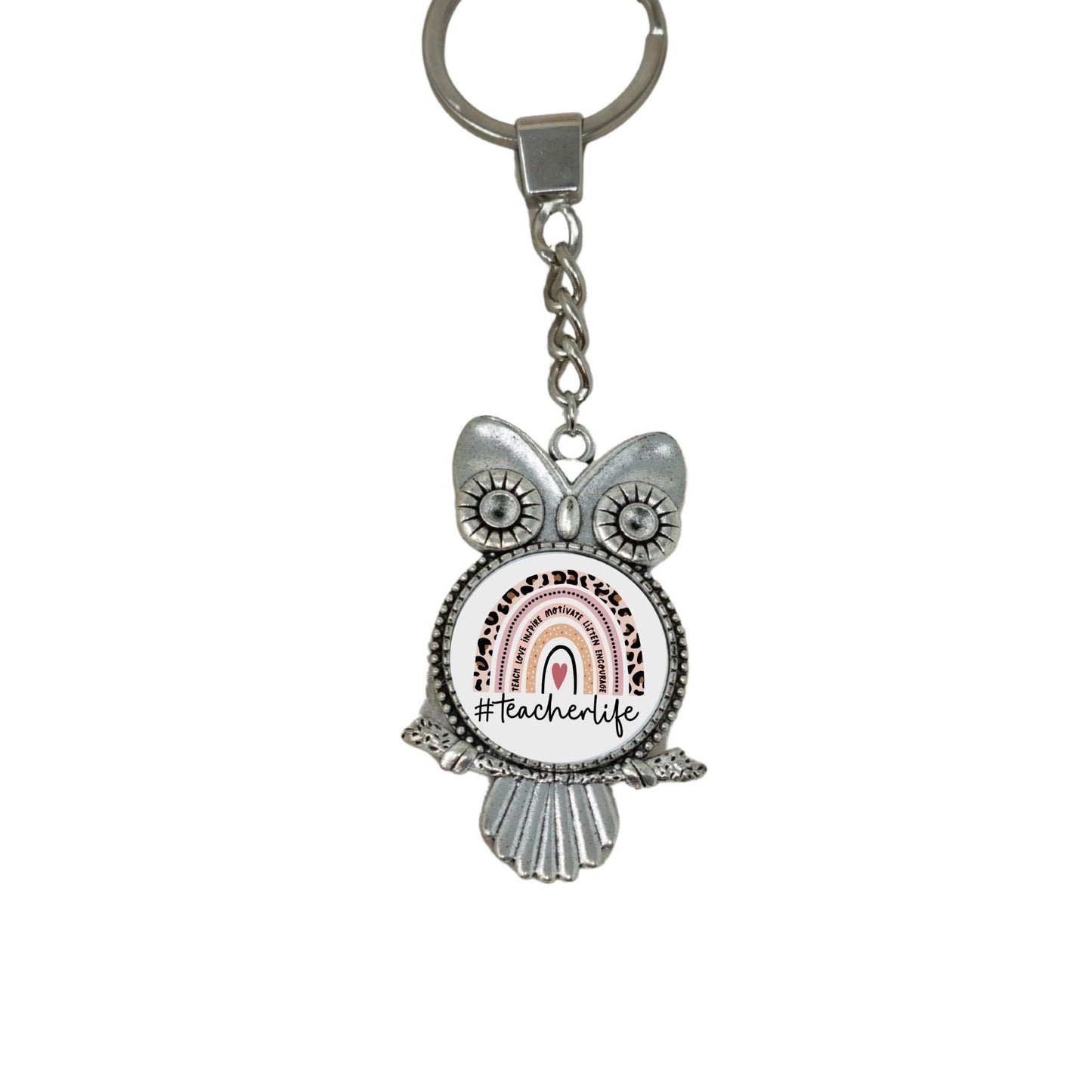 Teacherlife Owl Keyring, Teacher Keyring, End Of Term Leaving Gift, Thank You Teacher