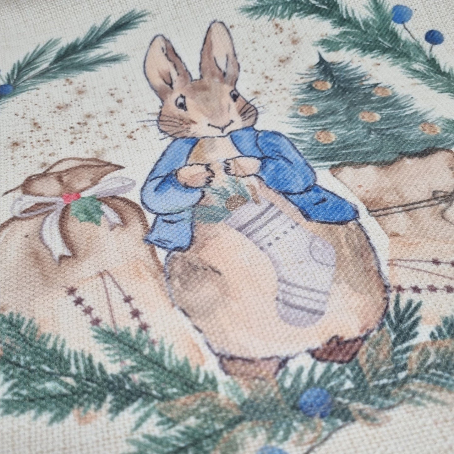 Large Luxury Peter Rabbit Christmas Sack, Christmas Eve Sack, Santa Sack, Initial Sack, Linen Sack, Peter Rabbit