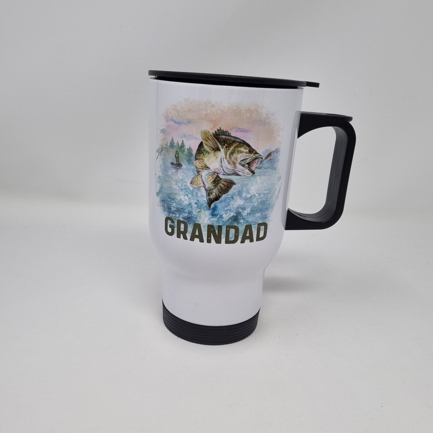 Personalised Fishing Travel Mug, Fisherman Gift, Fishing Gift, Travel Mug Fishing, Grandad/ Uncle,/Brother/ Dad fishing gift