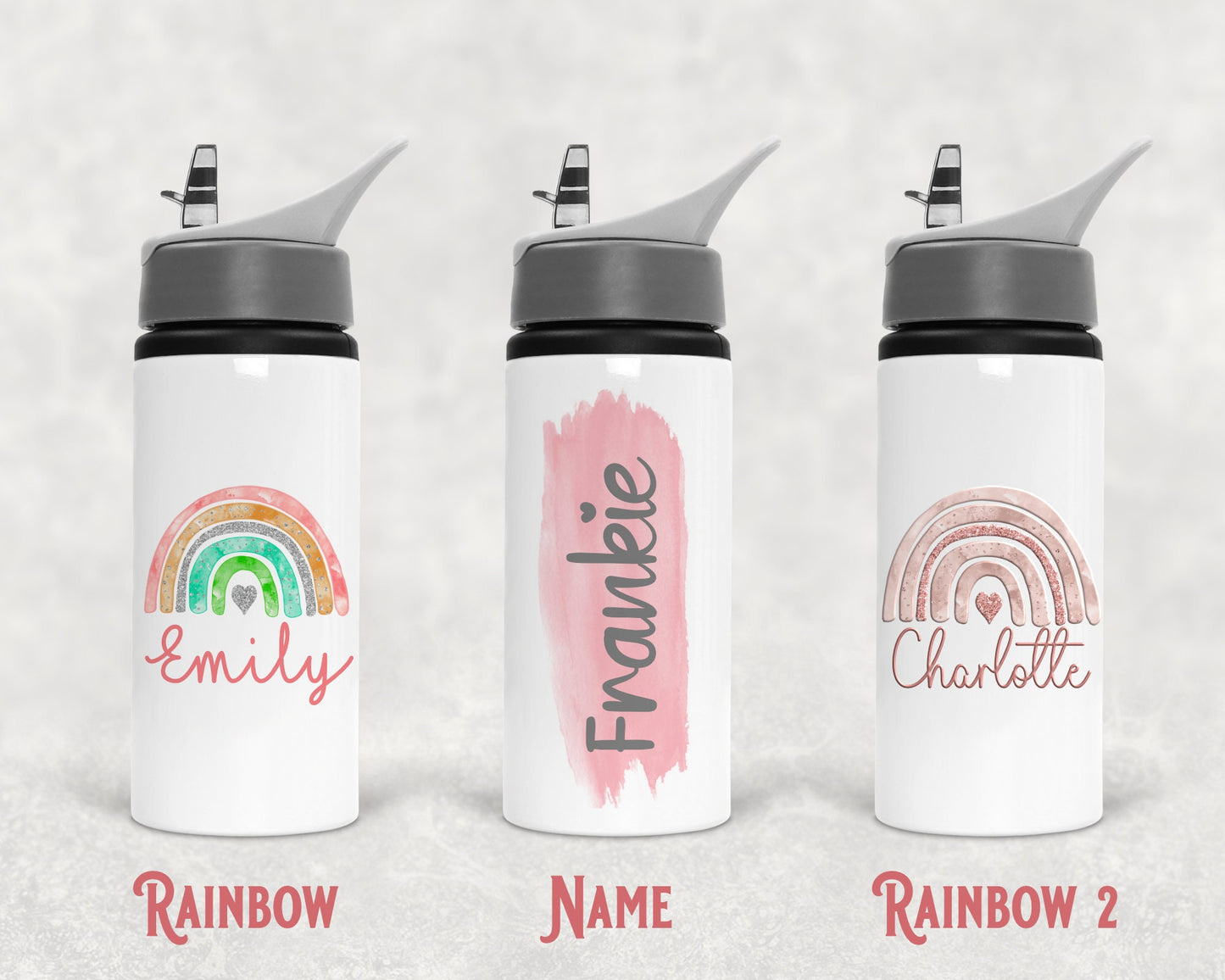 Girls Name Water Bottle, School Water Bottle, Girls Water Bottle, Rainbow Bottle
