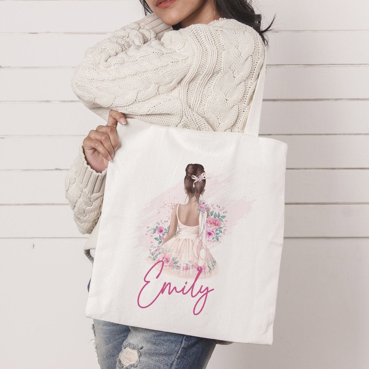 Personalised Ballet Tote Bag, Ballet Bag, Ballerina Gift, Dance Gift, Kids Dance Bag, Ballerina Bag