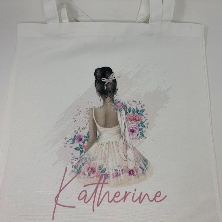 Personalised Ballet Tote Bag, Ballet Bag, Ballerina Gift, Dance Gift, Kids Dance Bag, Ballerina Bag