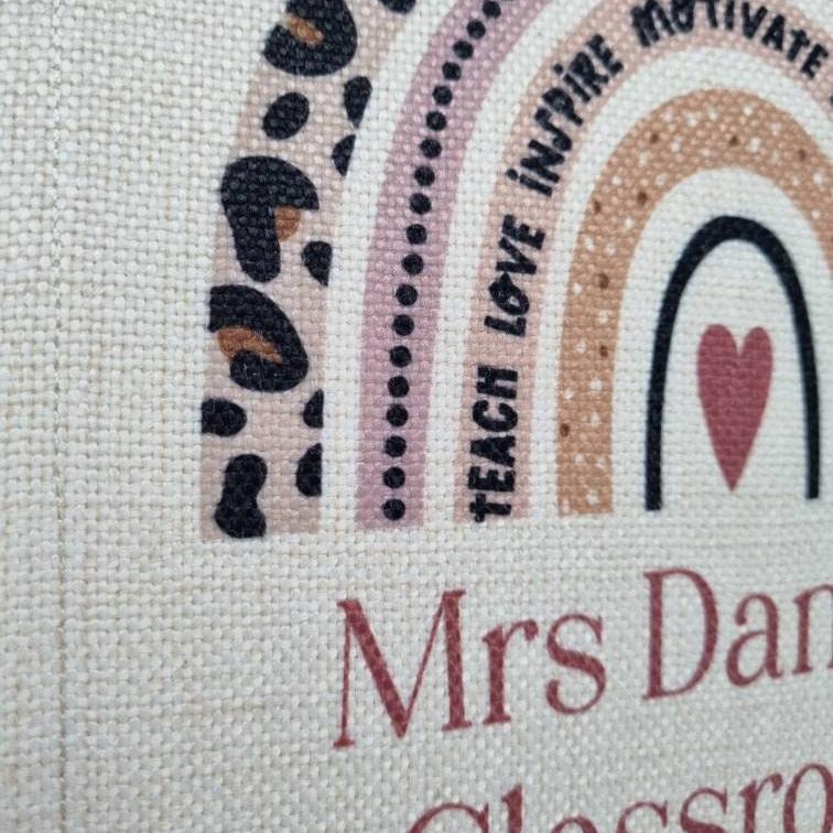 Personalised Teacher Rainbow Hanging Flag