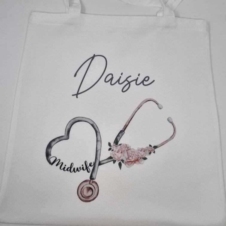 Student Midwife Bag, Midwife Gift, Student Midwife Tote Bag, Nurse Bag, Personalised Midwife Bag, Uniform Bag