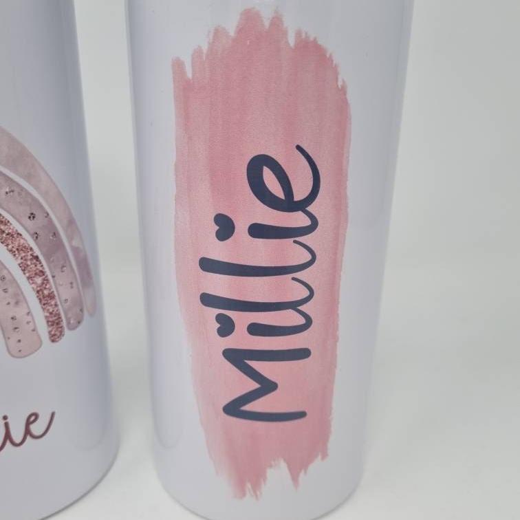 Girls Name Water Bottle, School Water Bottle, Girls Water Bottle, Rainbow Bottle