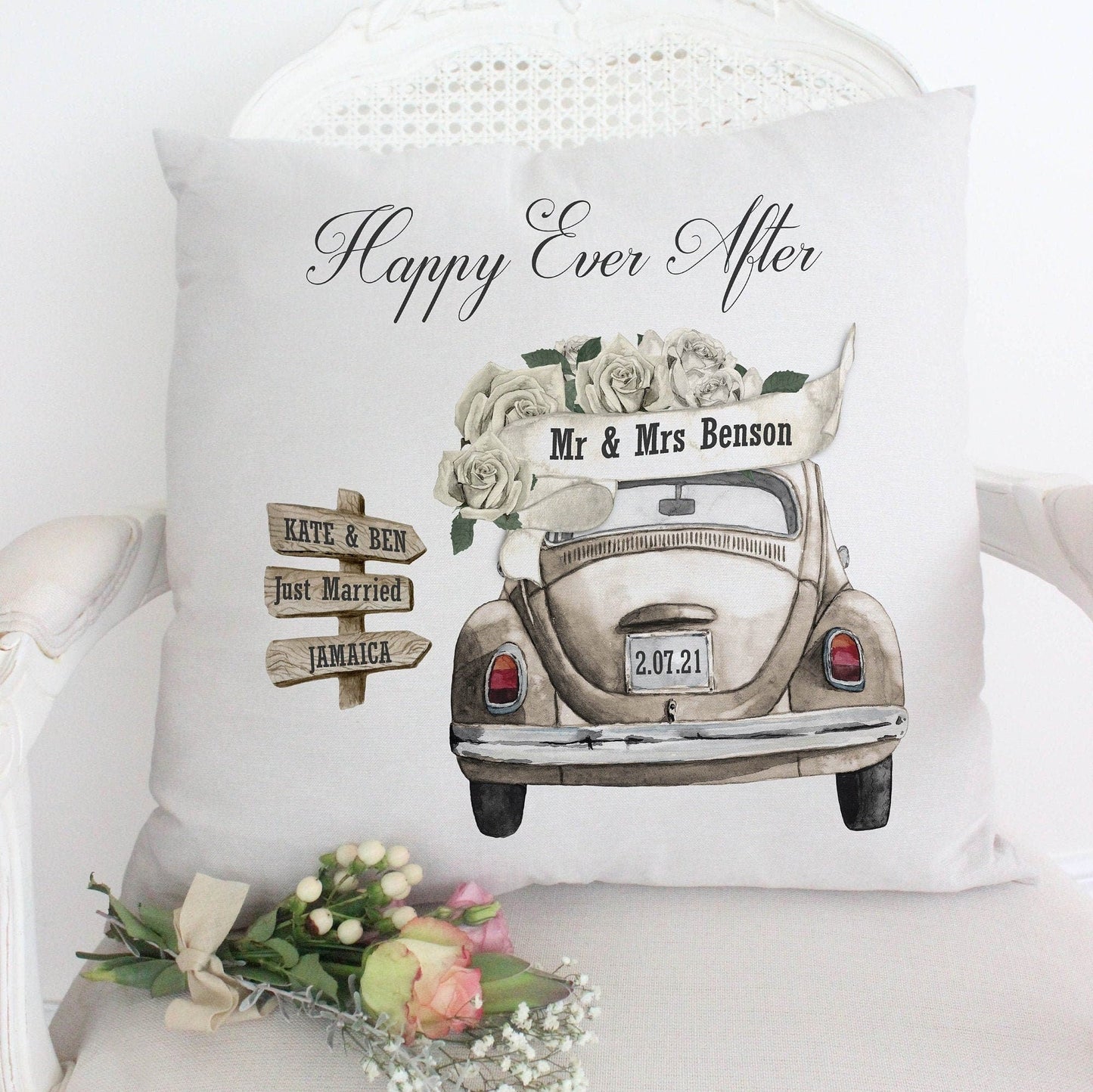 Wedding Car Cushion Personalised Wedding Gift