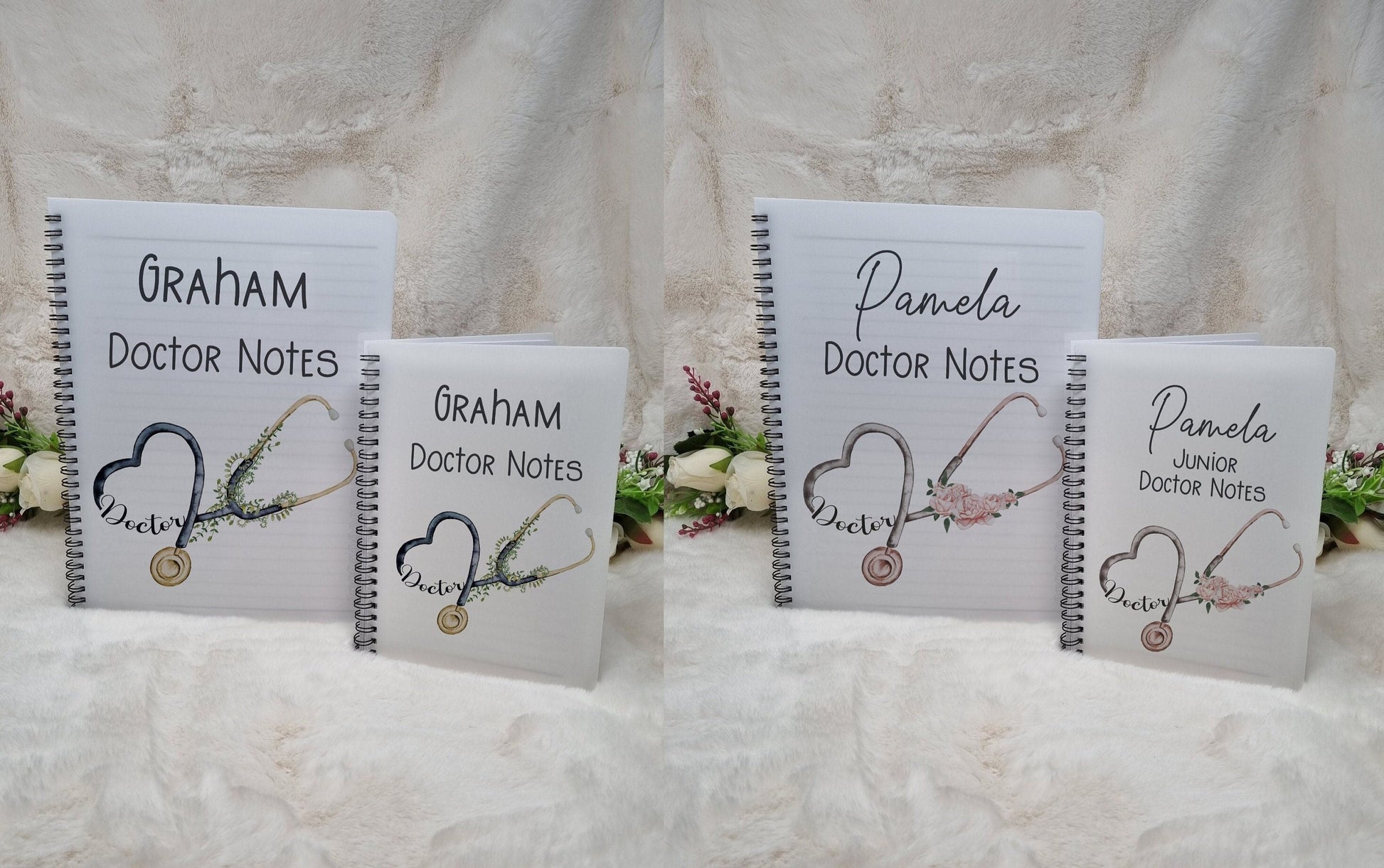 Doctor Notebook Pink or Blue, A4/A5 Notebook