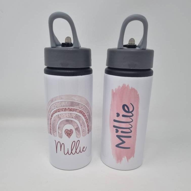 Girls Name Water Bottle, School Water Bottle, Girls Water Bottle, Rainbow Bottle